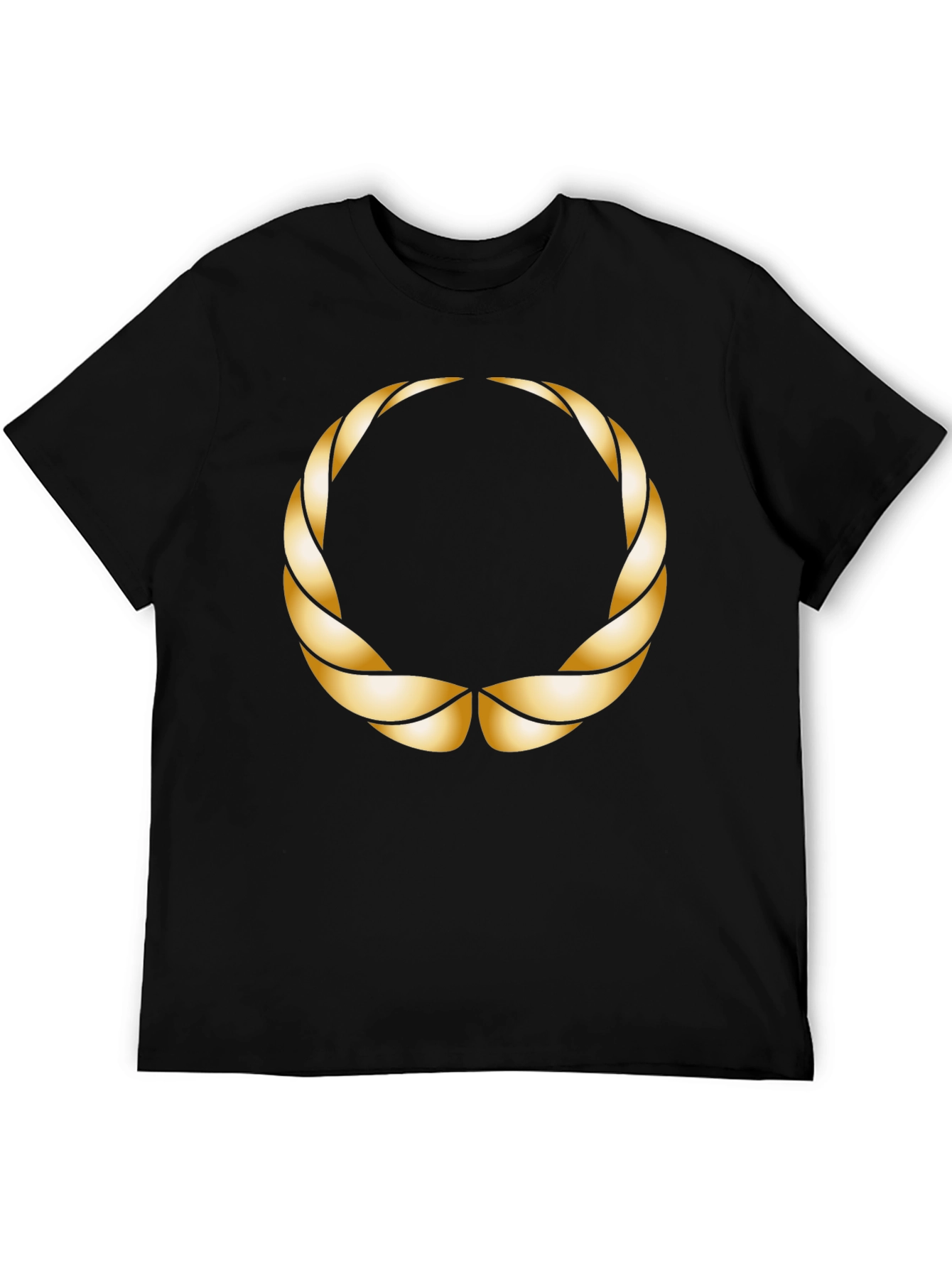 Golden Laurel Wreath Black T-Shirt