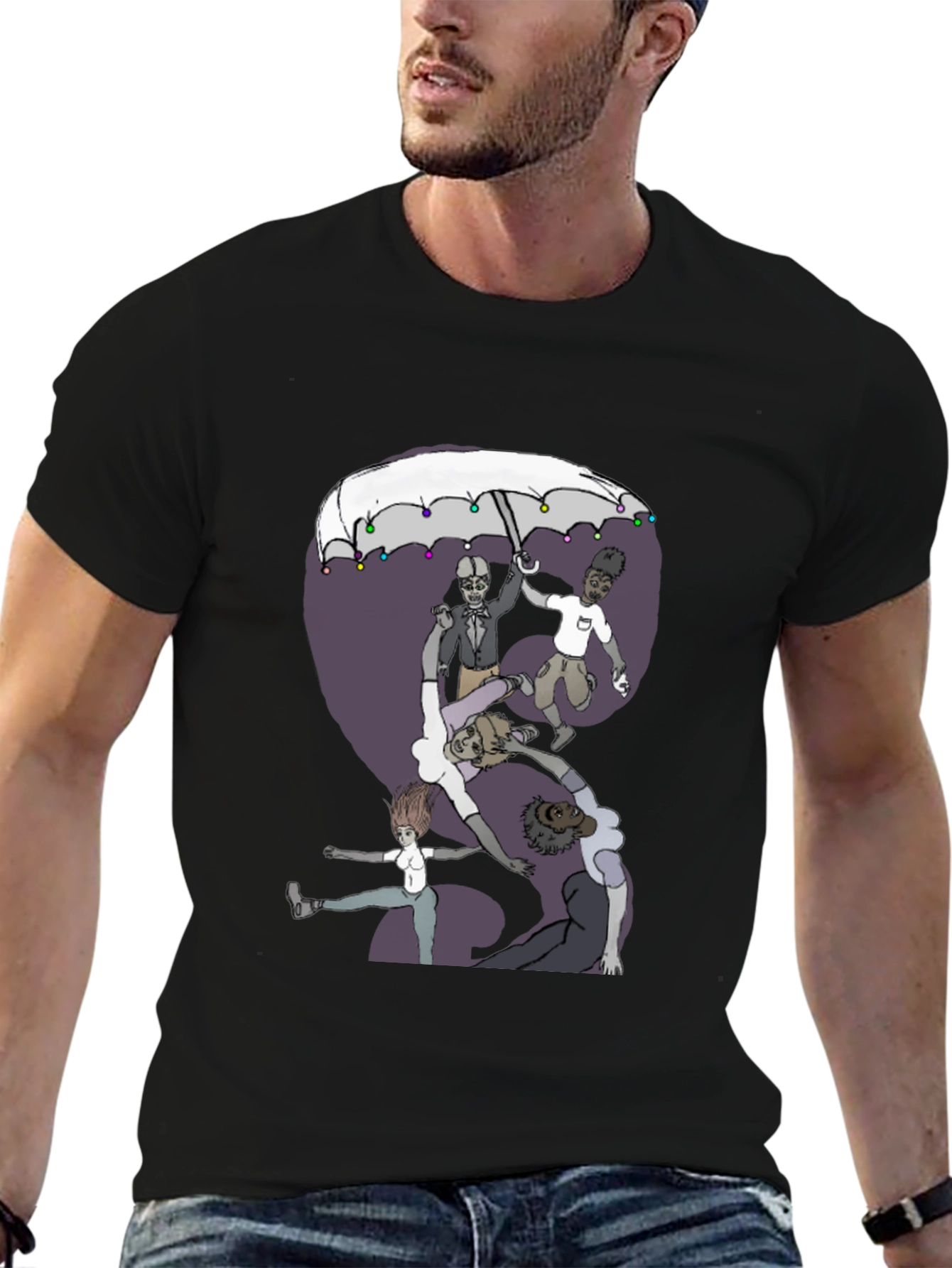 Whimsical Group Umbrella Graphic Tee