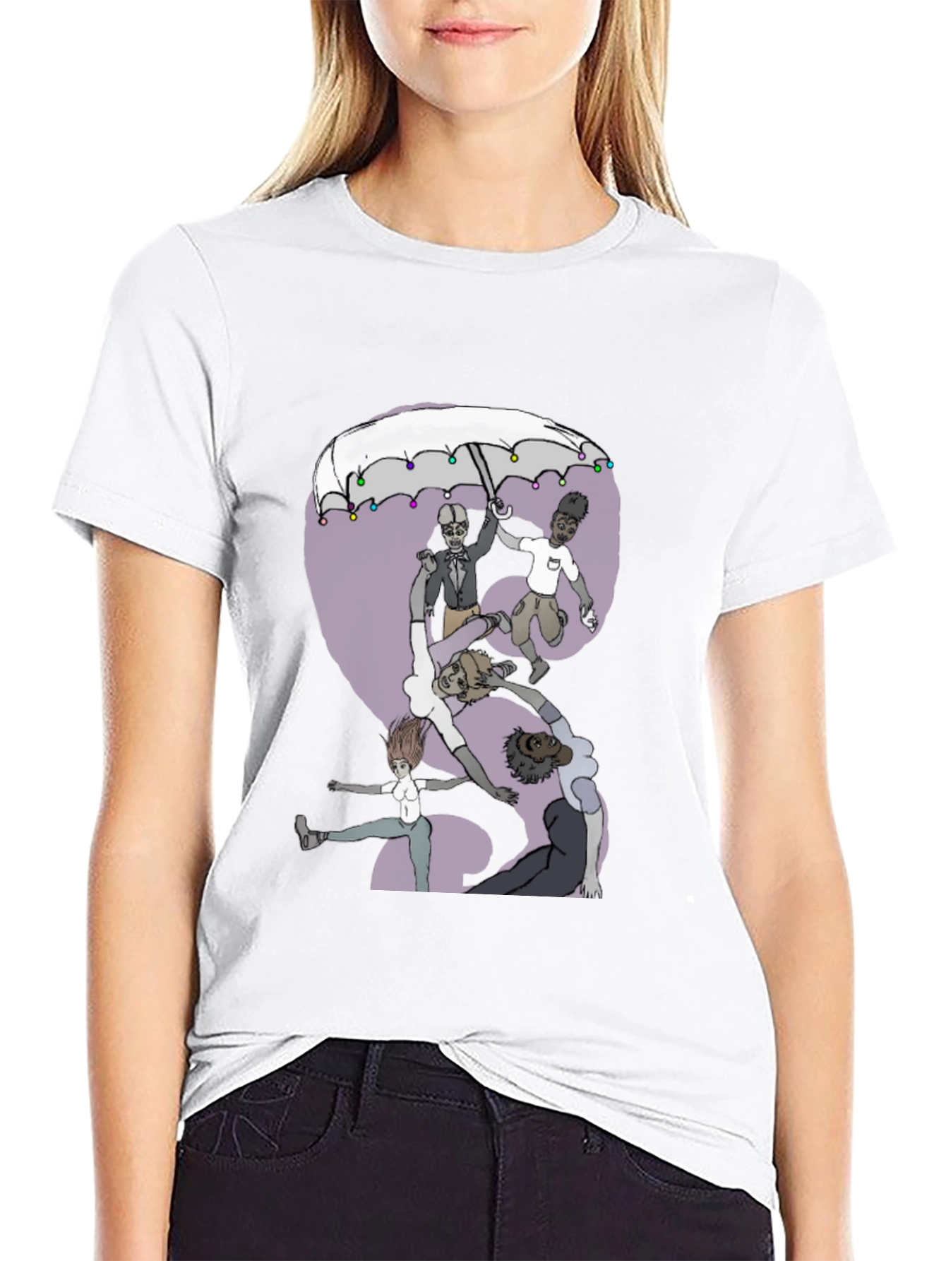 Whimsical Group Umbrella Graphic Tee
