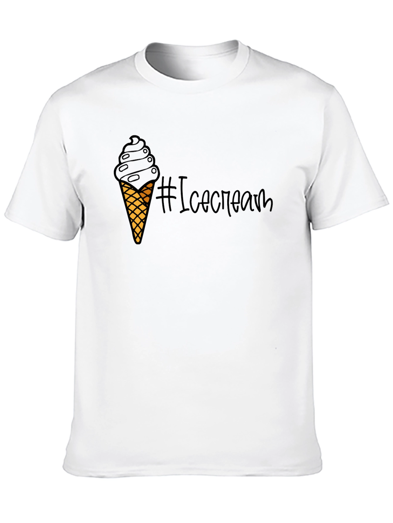 Ice Cream Graphic Black T-Shirt