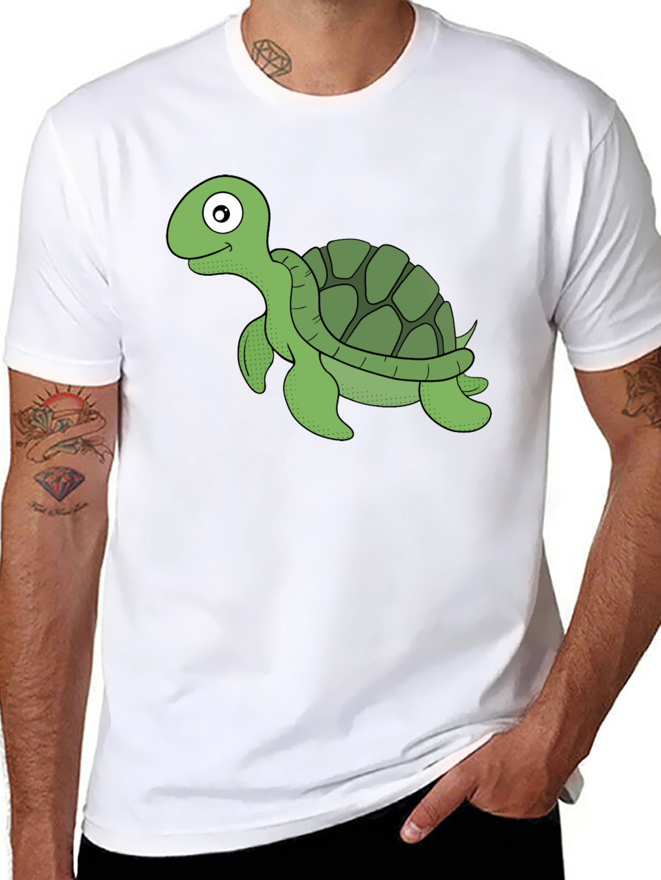 Turtle Graphic T-Shirt - Black Casual Tee