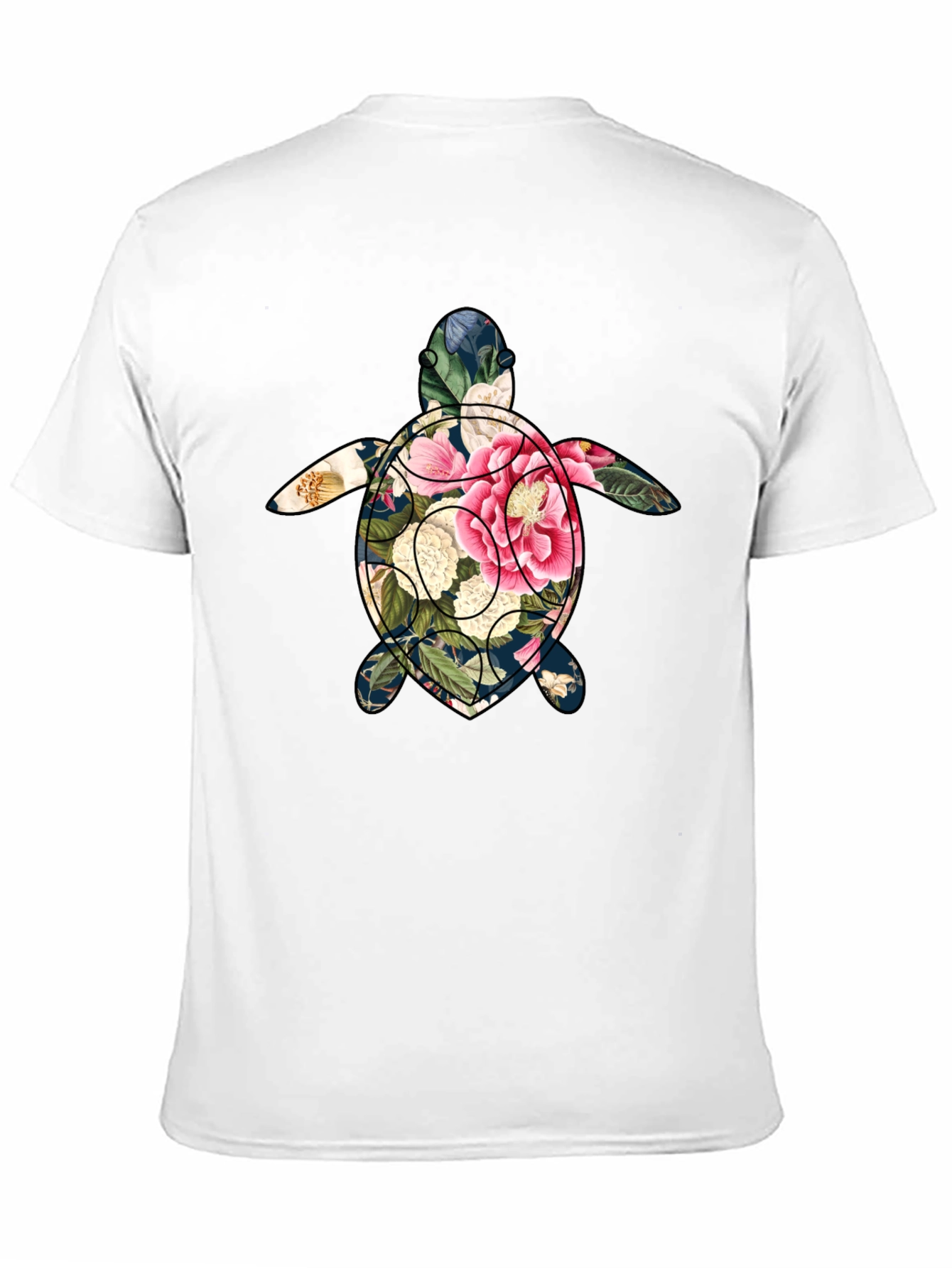 Floral Turtle Graphic Tee - Soft Cotton