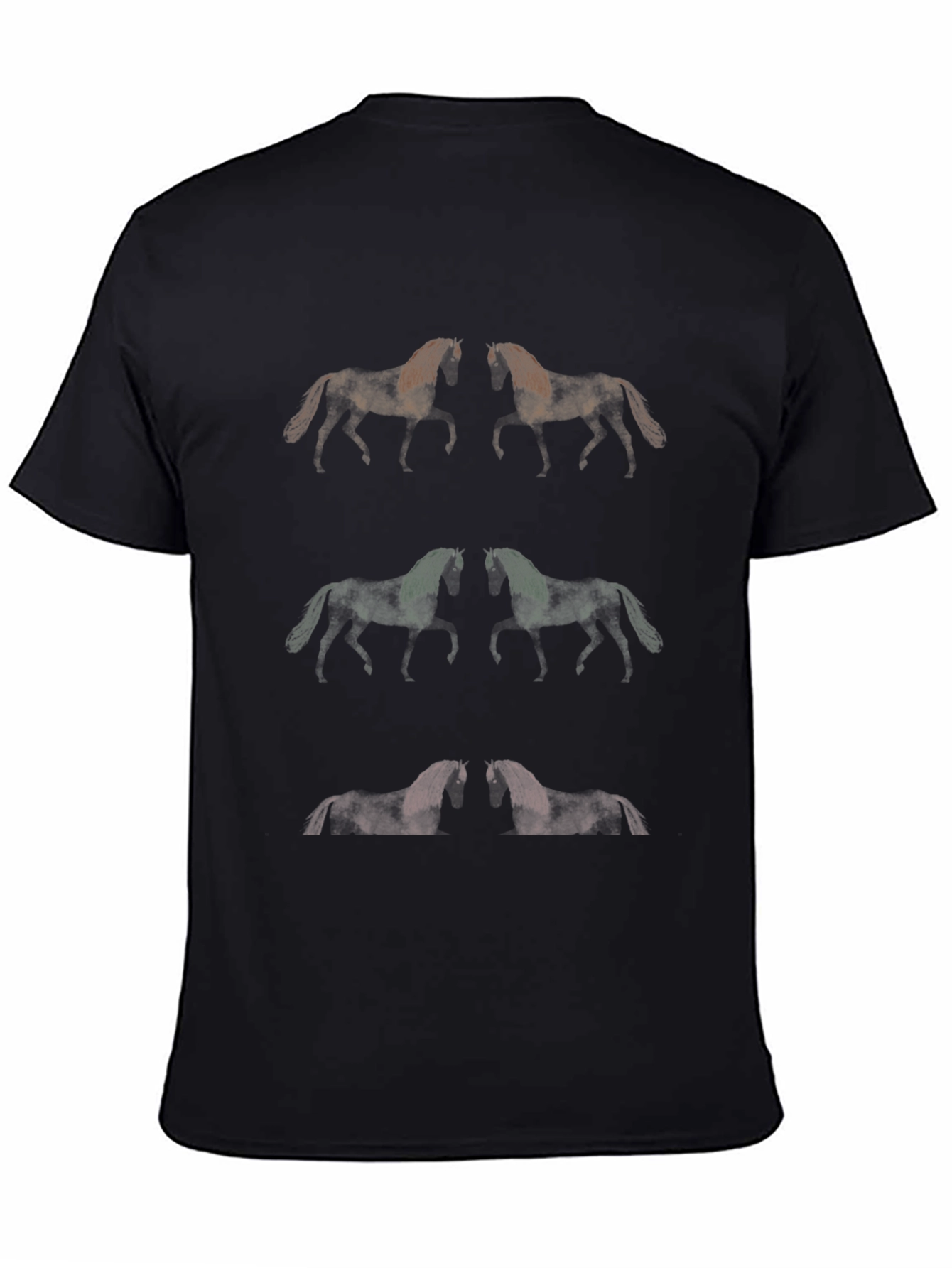 Horse Pattern Graphic Tee - Unique Mens T-Shirt