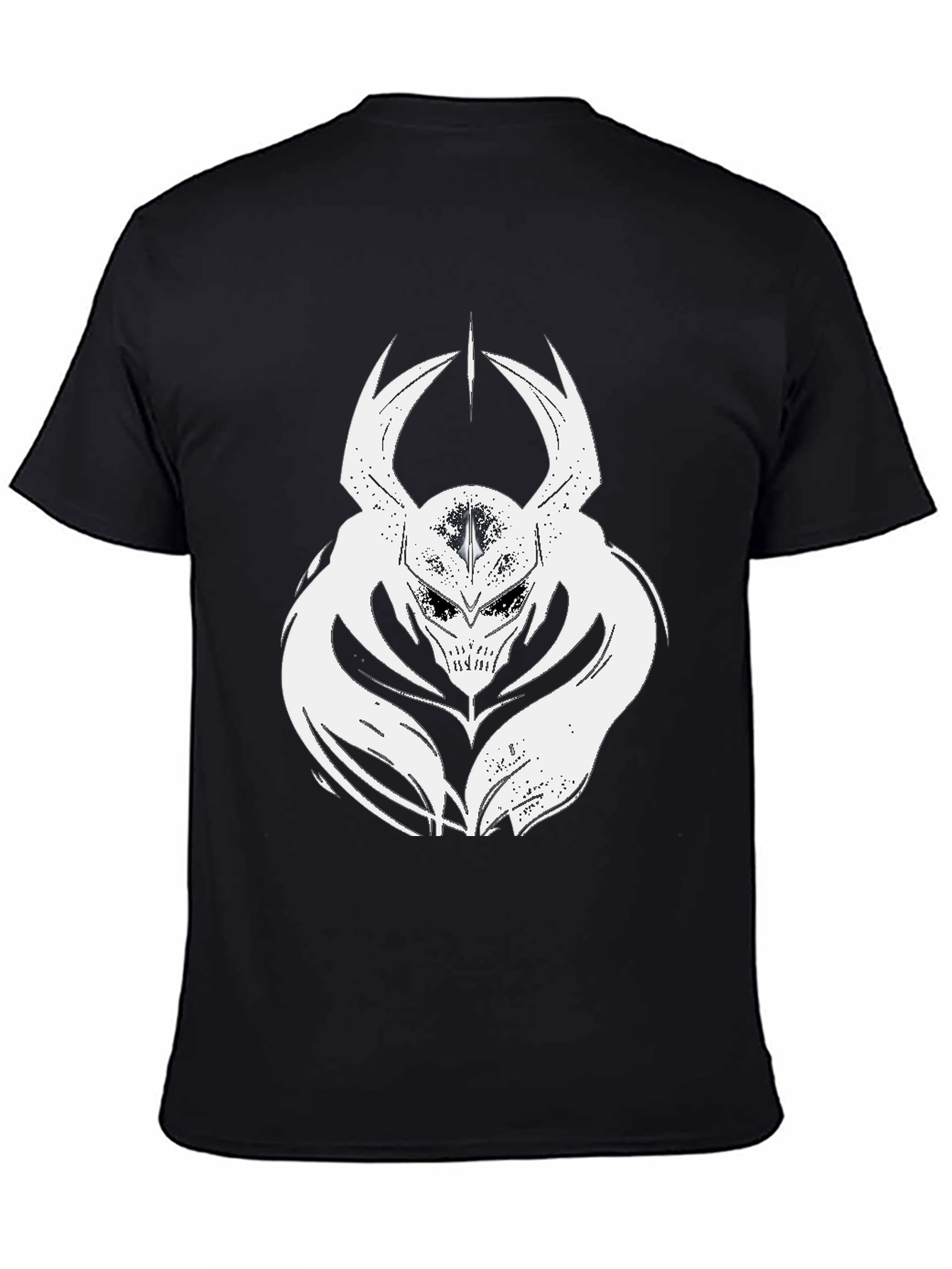 Mens Black T-Shirt with White Warrior Graphic