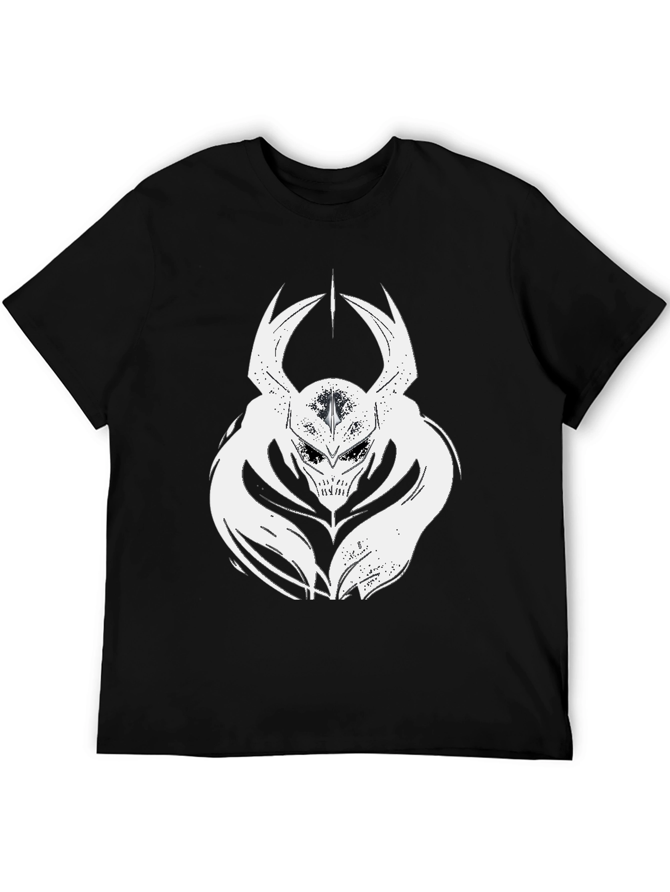 Mens Black T-Shirt with White Warrior Graphic