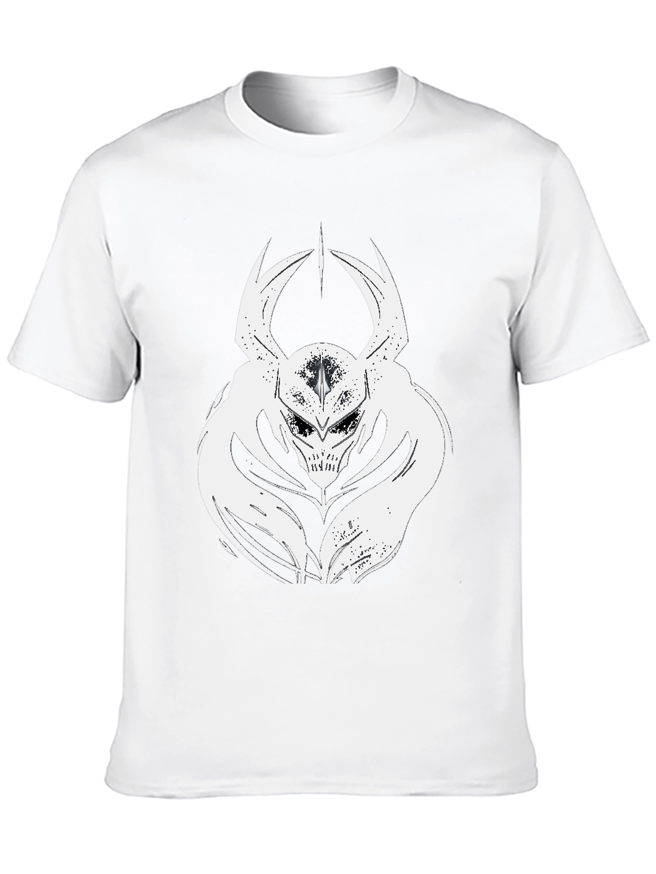 Mens Black T-Shirt with White Warrior Graphic