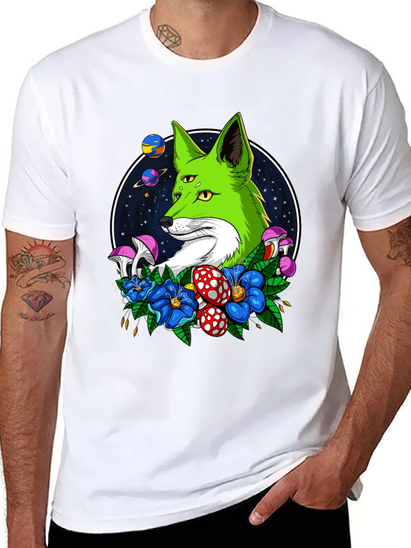Psychedelic Fox T-Shirt - 3-Eyed Design