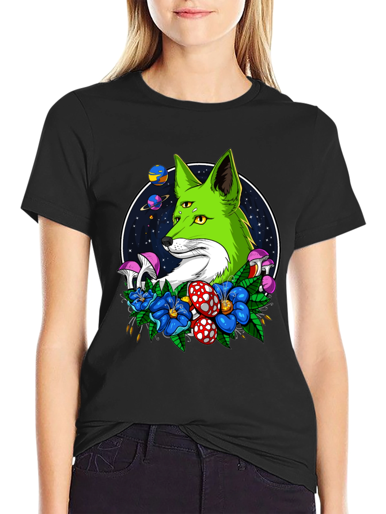 Psychedelic Fox T-Shirt - 3-Eyed Design