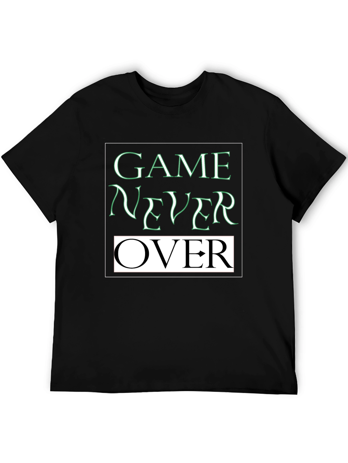 Game Never Over Graphic Tee - Black Cotton T-Shirt