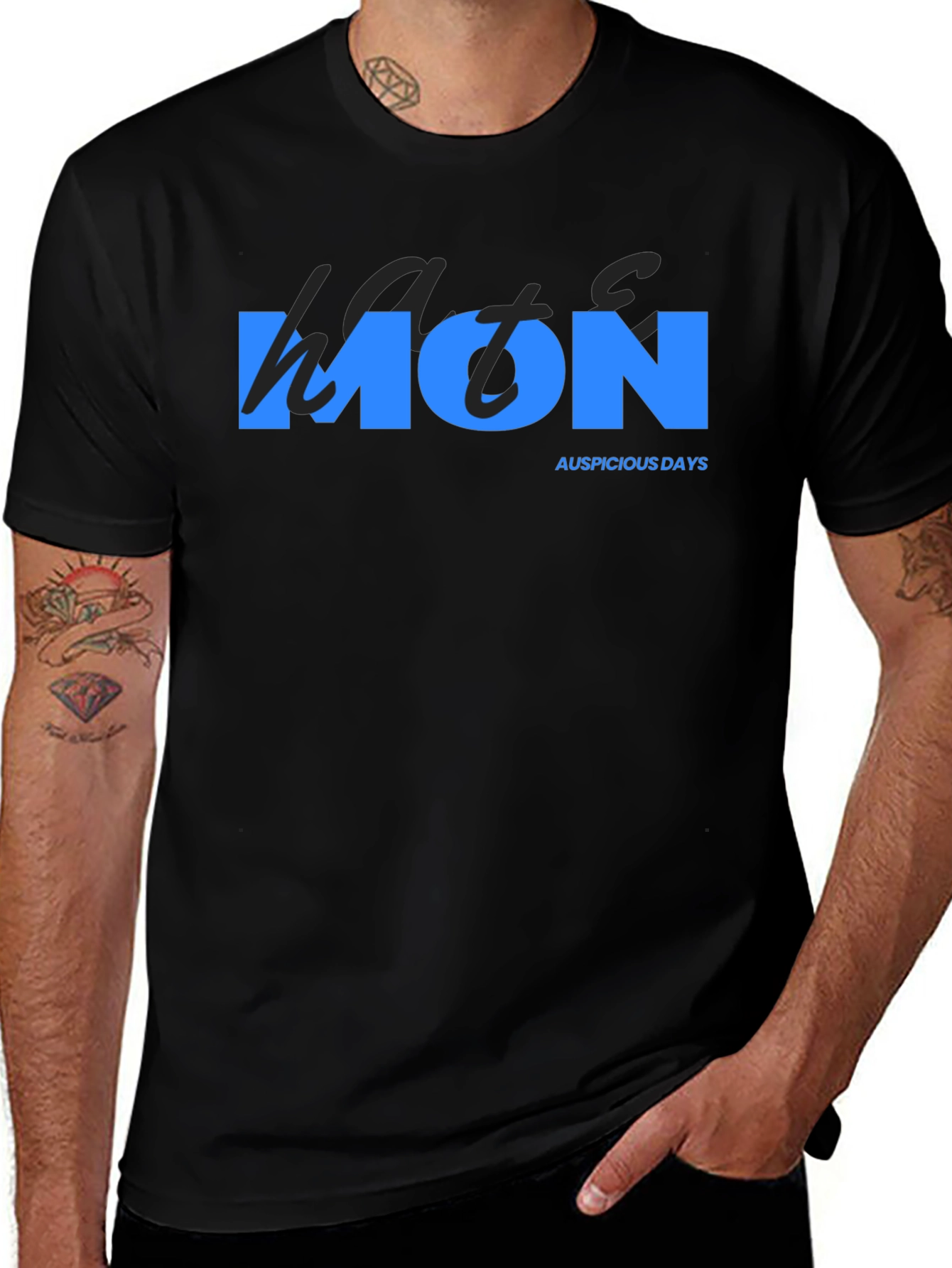 Mens Black Monday T-Shirt - Auspicious Days