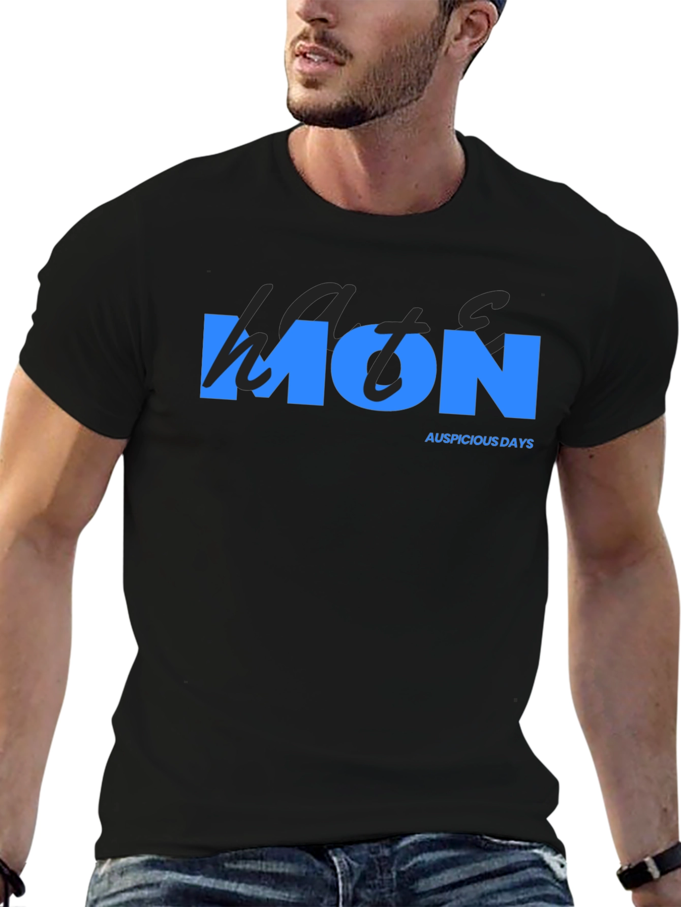 Mens Black Monday T-Shirt - Auspicious Days