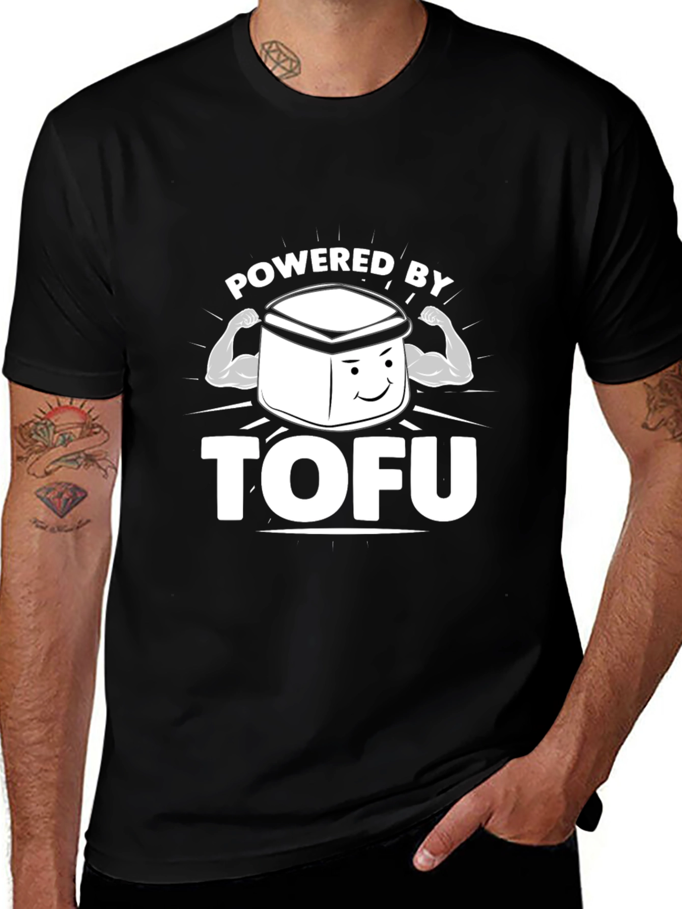 Powered by Tofu T-Shirt - Vegan Fitness Tee