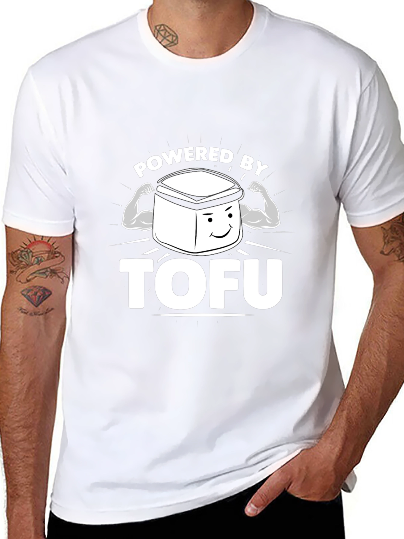 Powered by Tofu T-Shirt - Vegan Fitness Tee