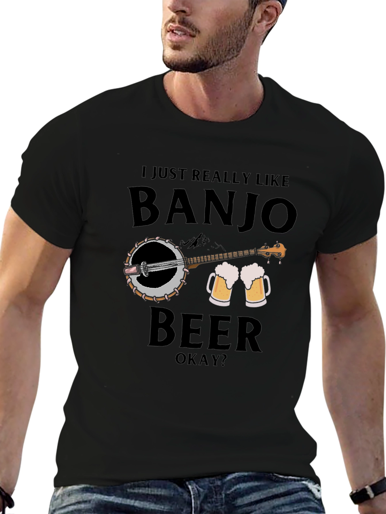 Banjo and Beer Graphic T-Shirt