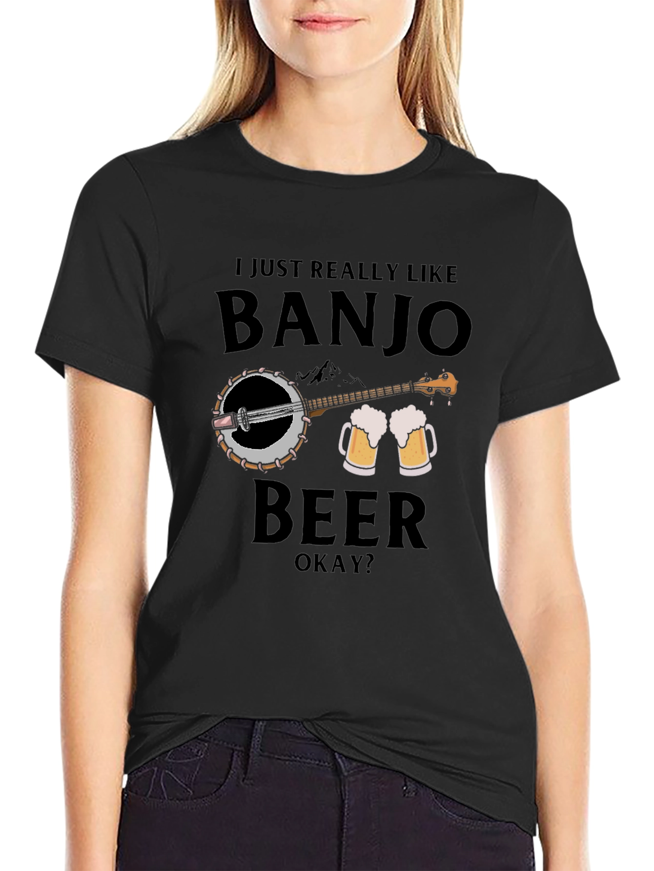 Banjo and Beer Graphic T-Shirt