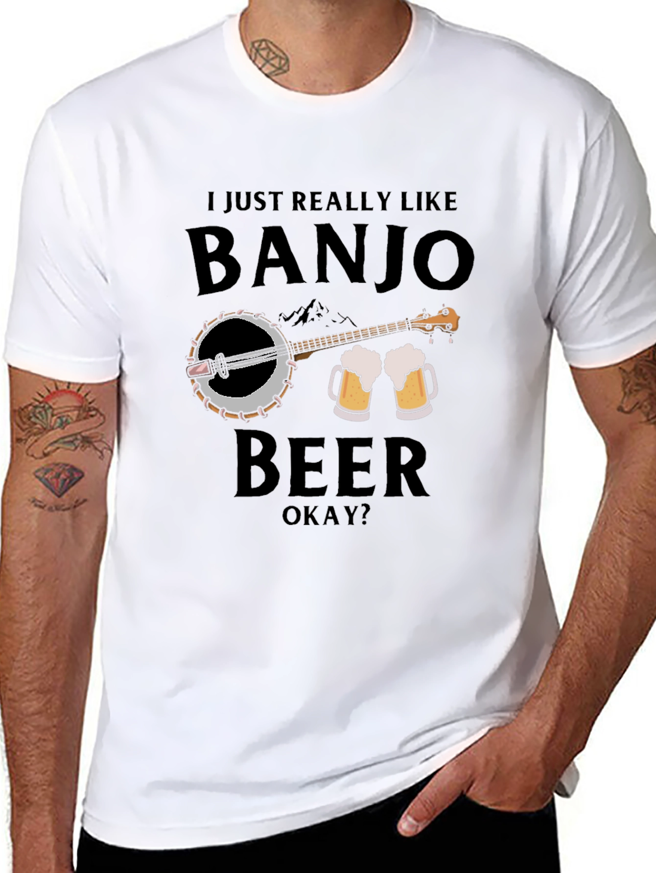 Banjo and Beer Graphic T-Shirt