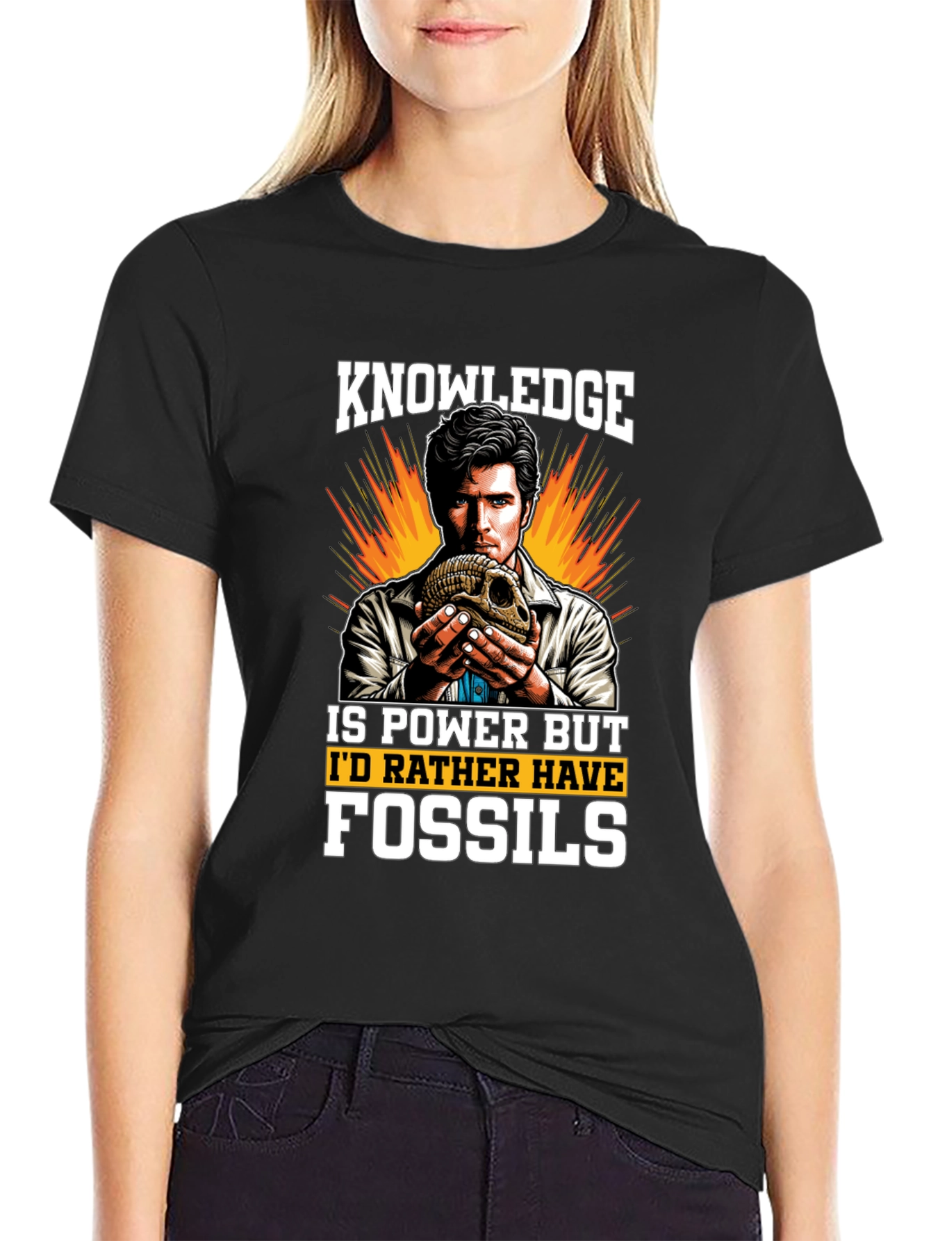 Knowledge is Power Fossils Graphic T-Shirt