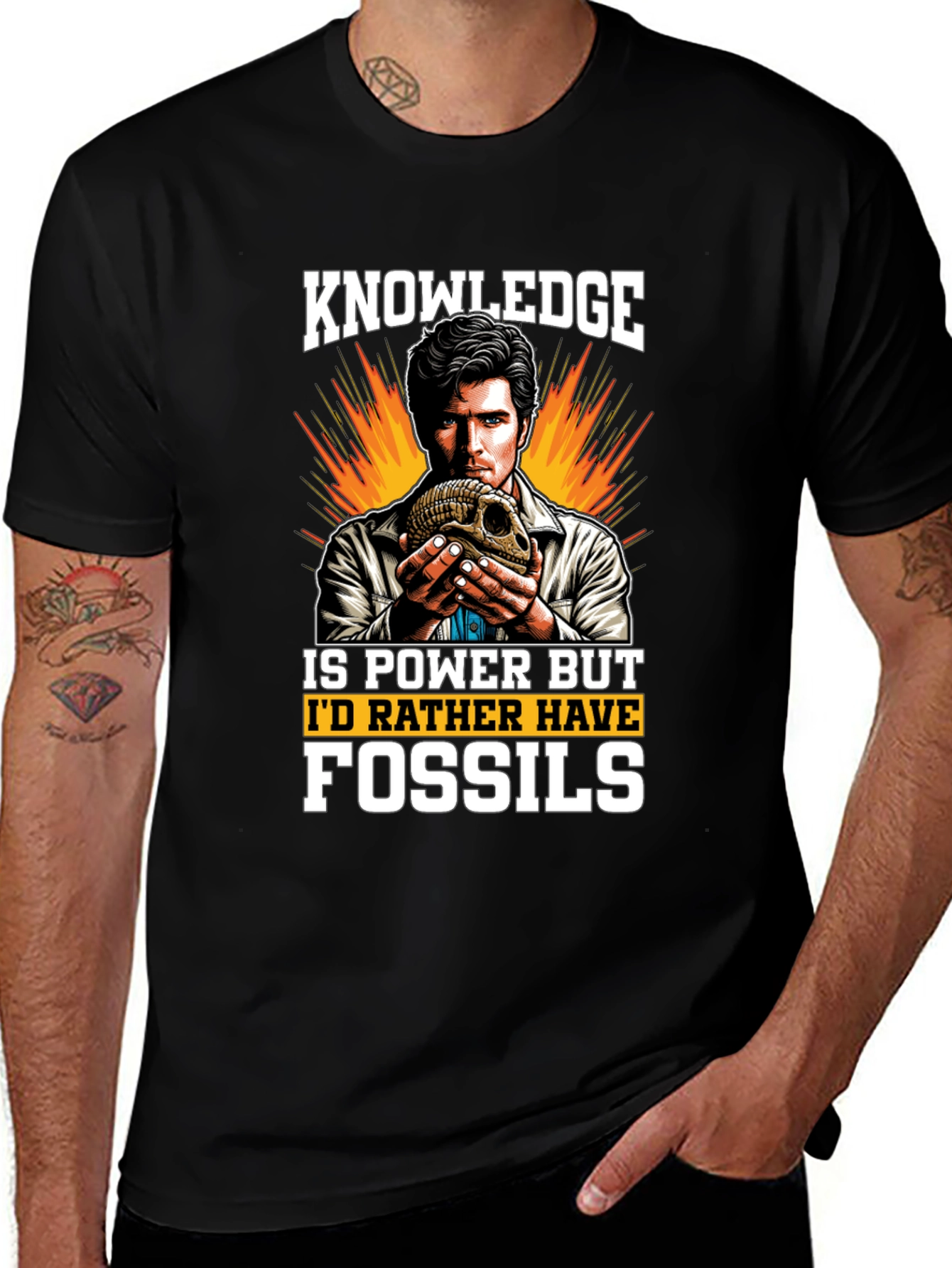Knowledge is Power Fossils Graphic T-Shirt