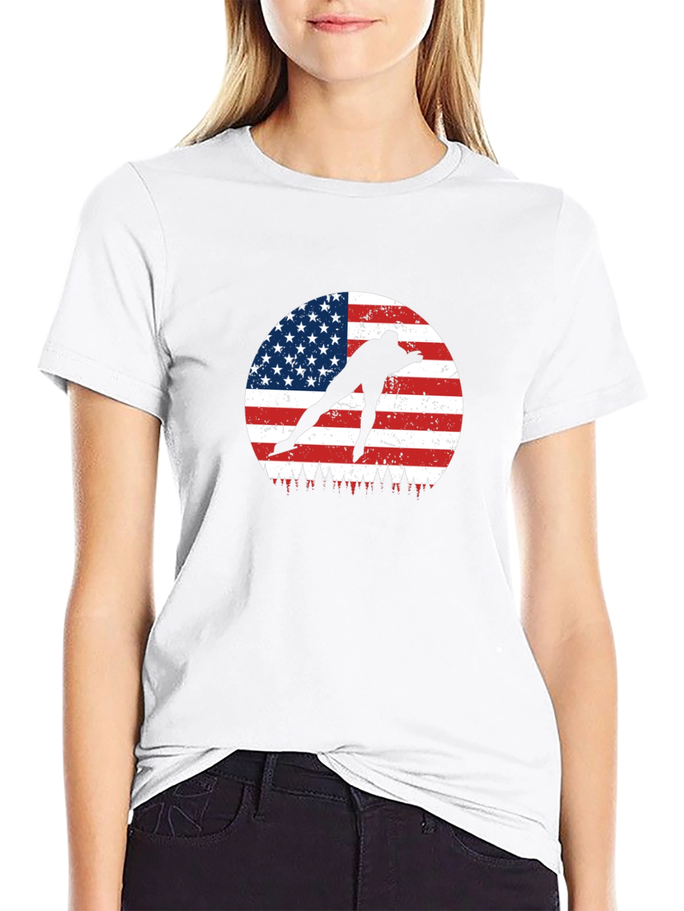 USA Speed Skater Graphic T-Shirt