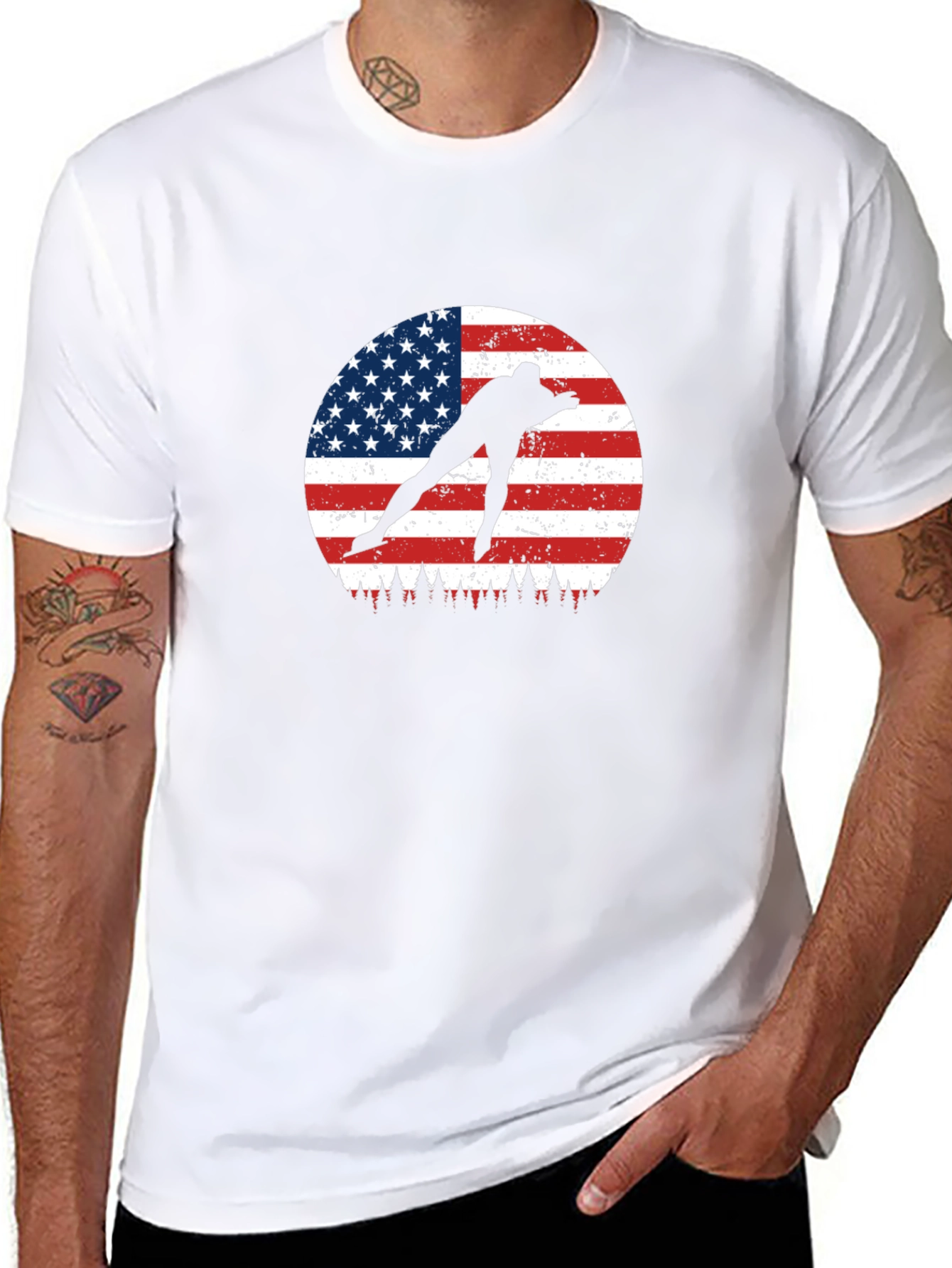 USA Speed Skater Graphic T-Shirt