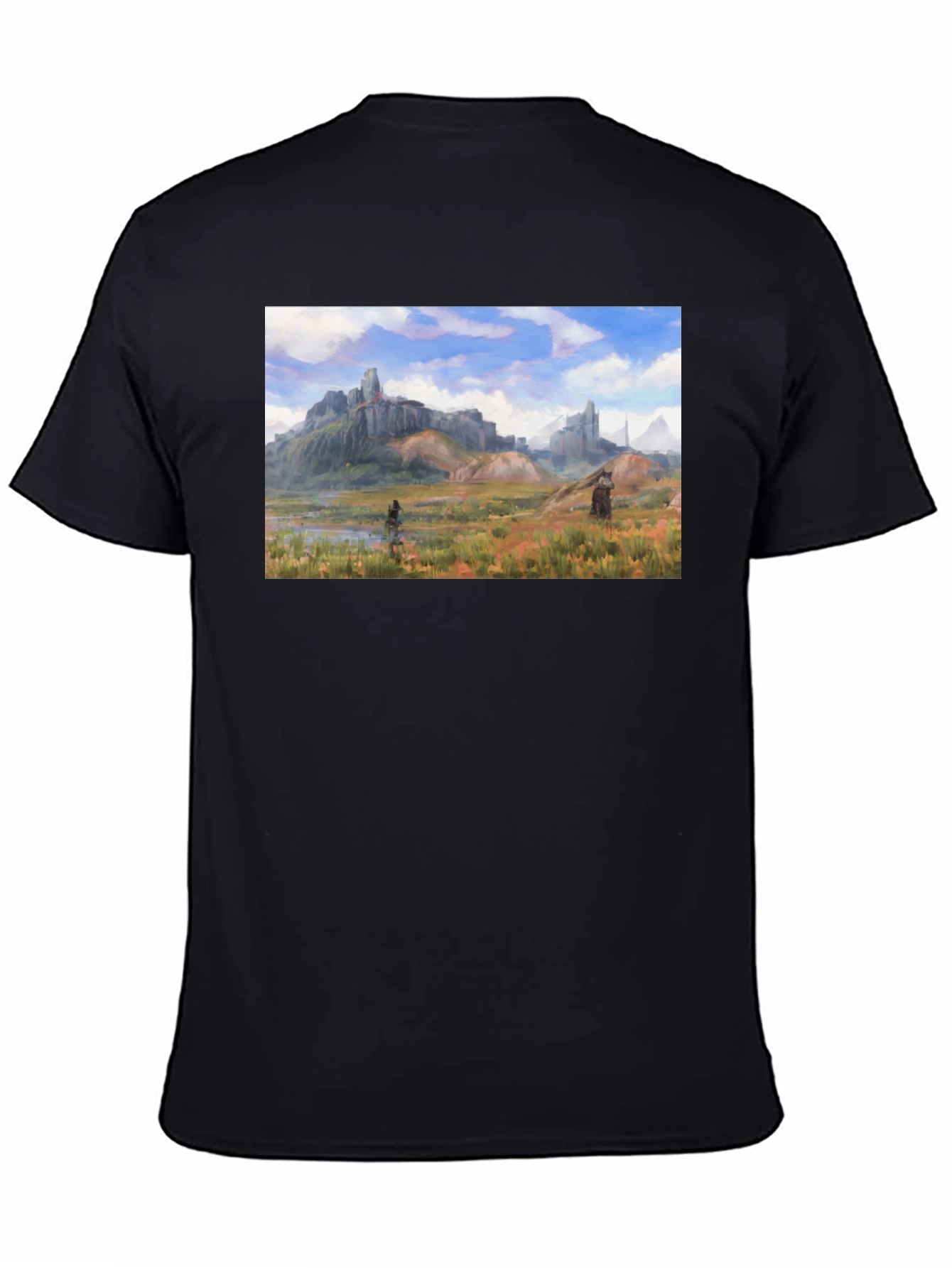 Fantasy Landscape Graphic Tee - Black Unisex T-Shirt