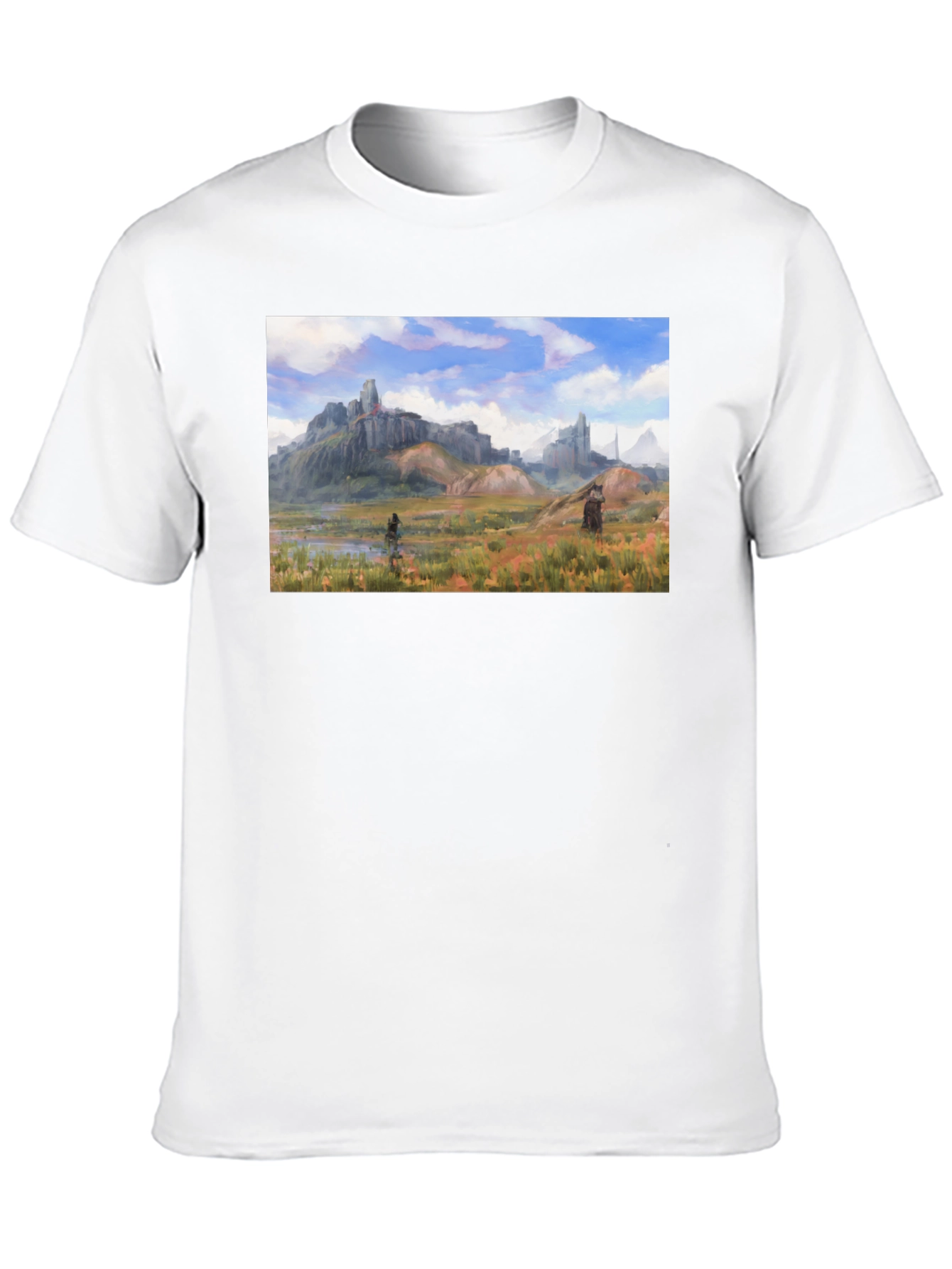 Fantasy Landscape Graphic Tee - Black Unisex T-Shirt