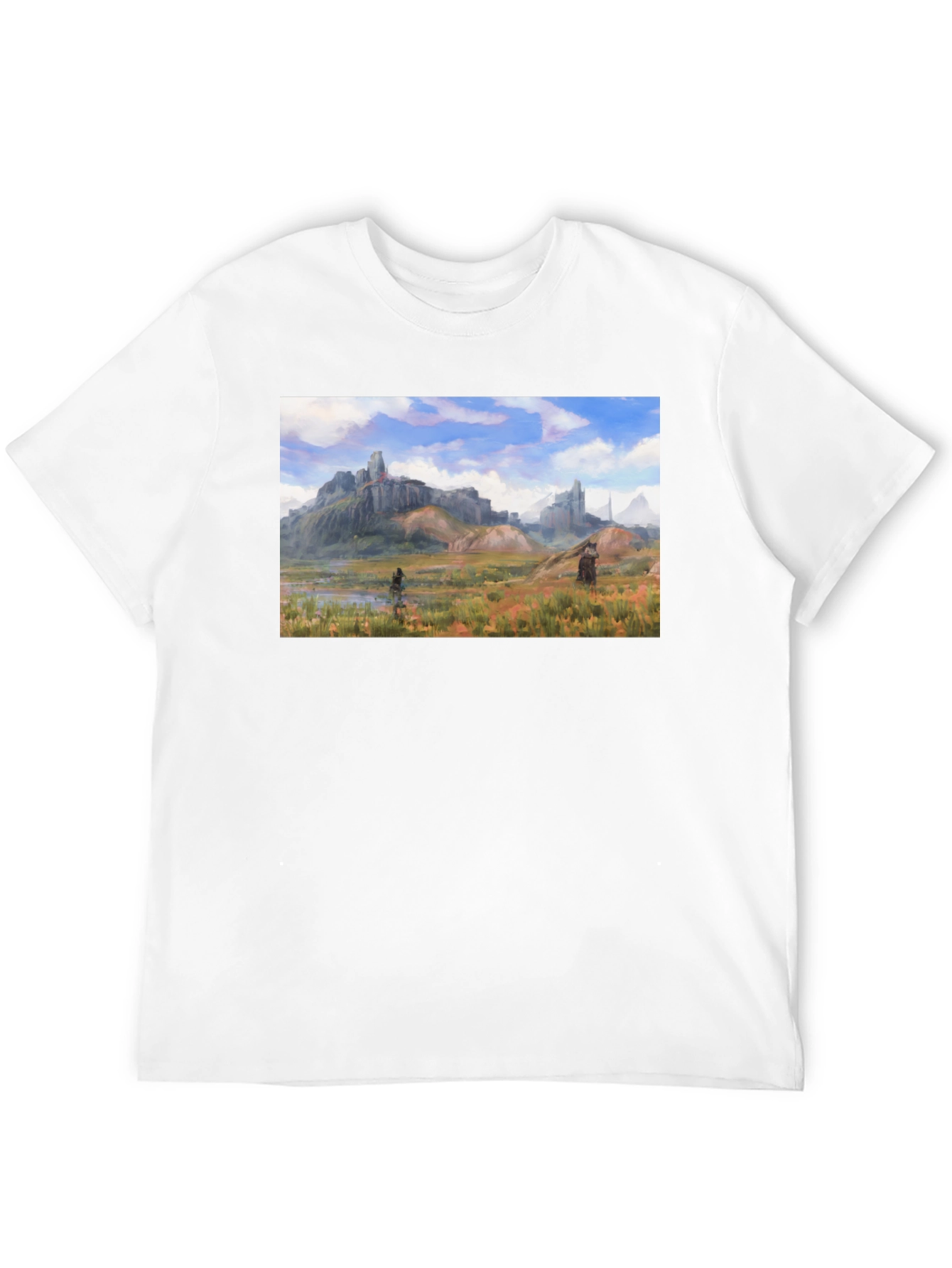 Fantasy Landscape Graphic Tee - Black Unisex T-Shirt