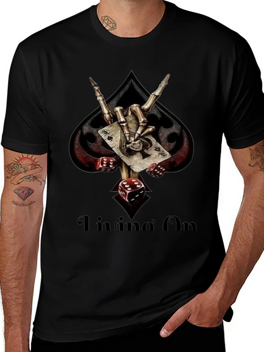 Ace of Spades Skeleton Hand Dice T-Shirt
