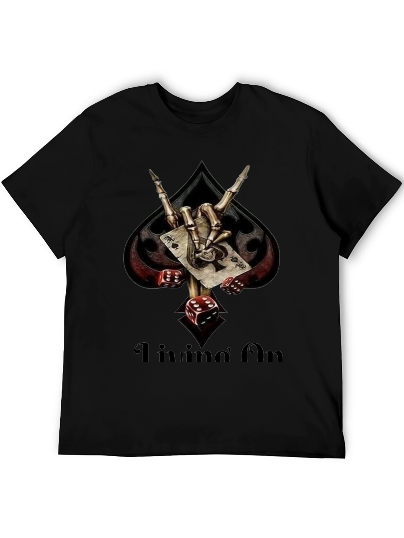 Ace of Spades Skeleton Hand Dice T-Shirt