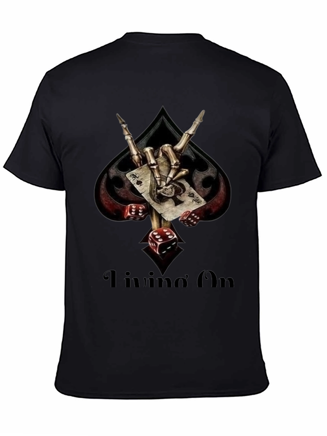 Ace of Spades Skeleton Hand Dice T-Shirt