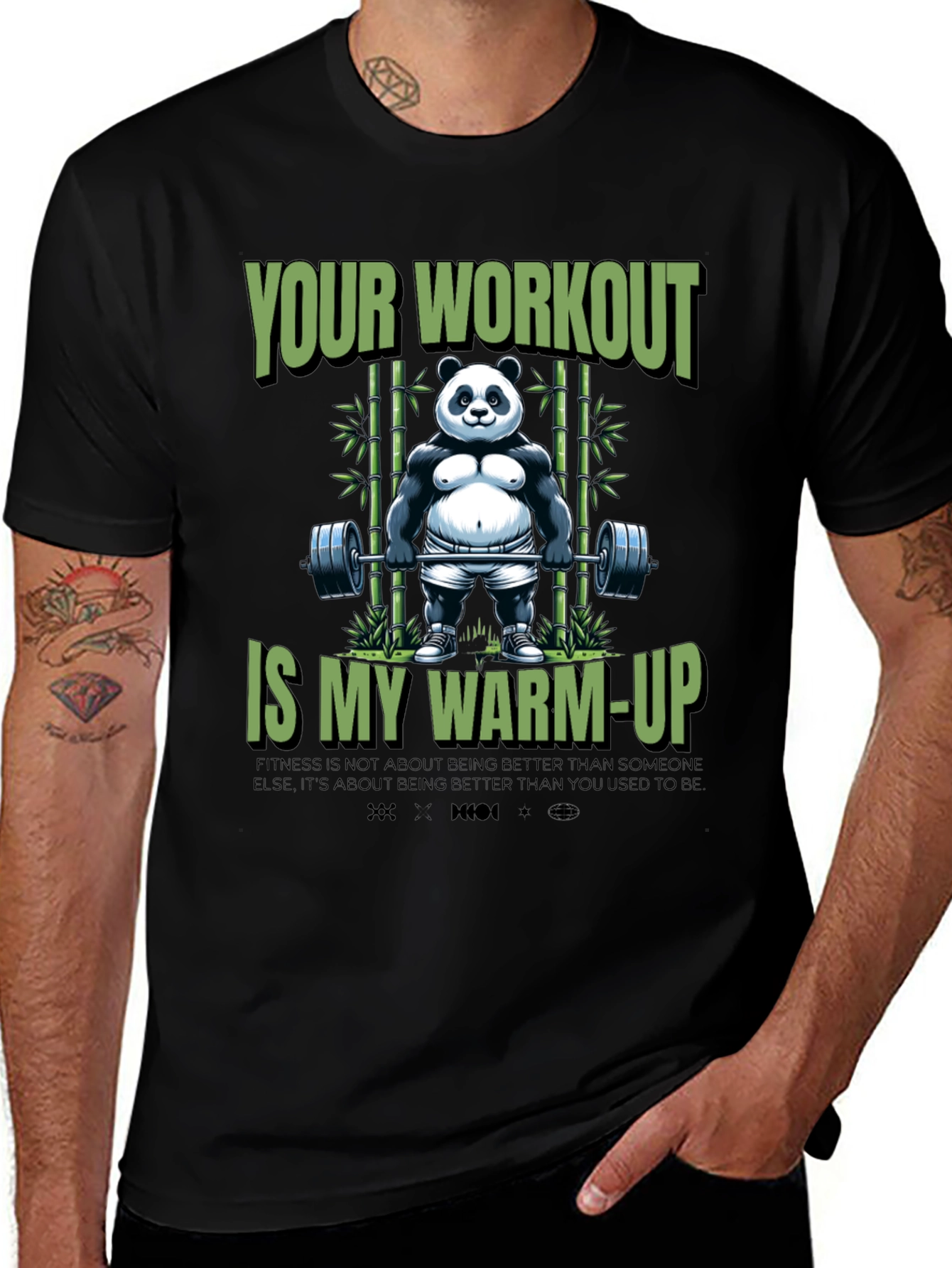 Funny Panda Workout T-Shirt - Gym Motivation