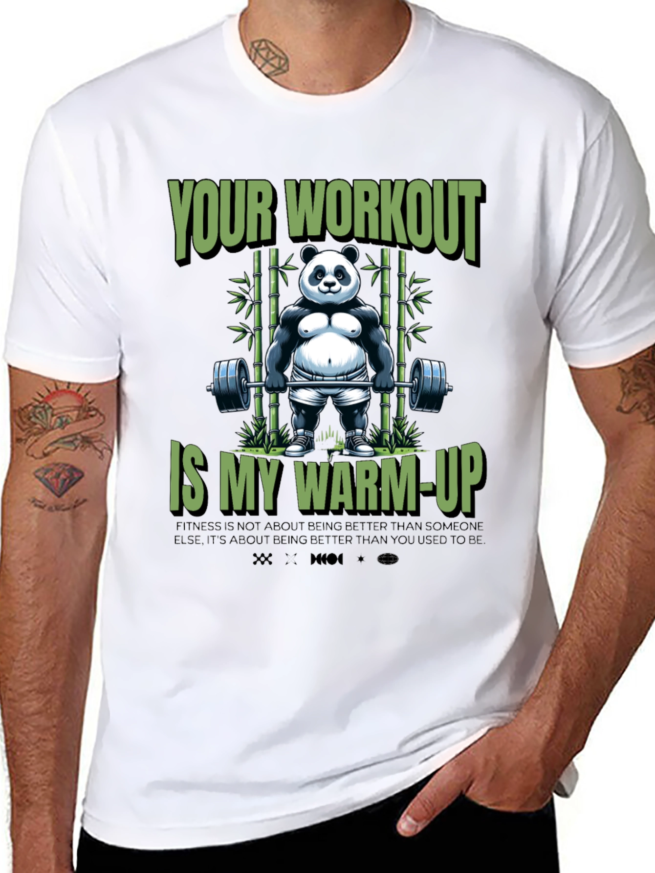 Funny Panda Workout T-Shirt - Gym Motivation