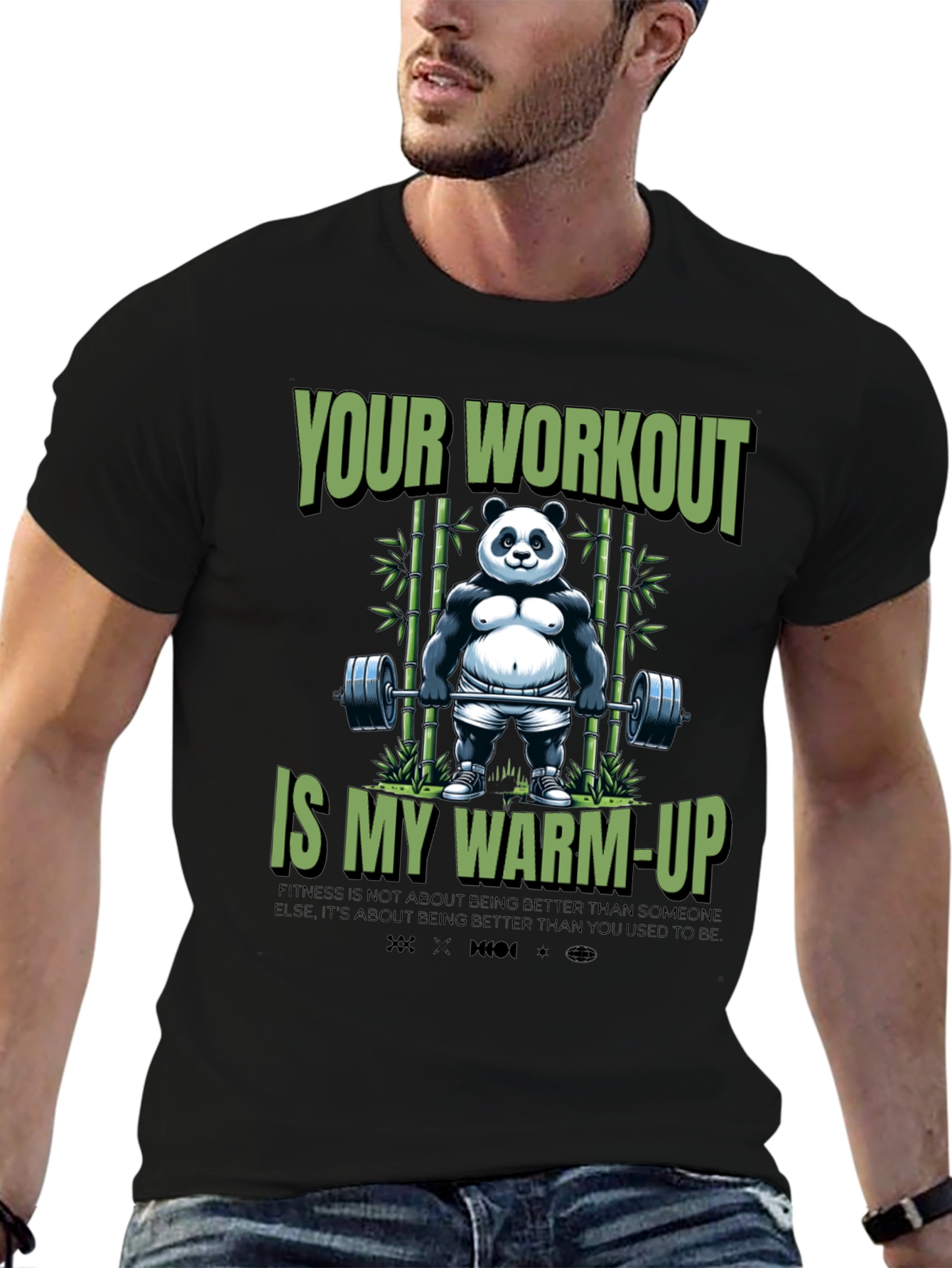 Funny Panda Workout T-Shirt - Gym Motivation