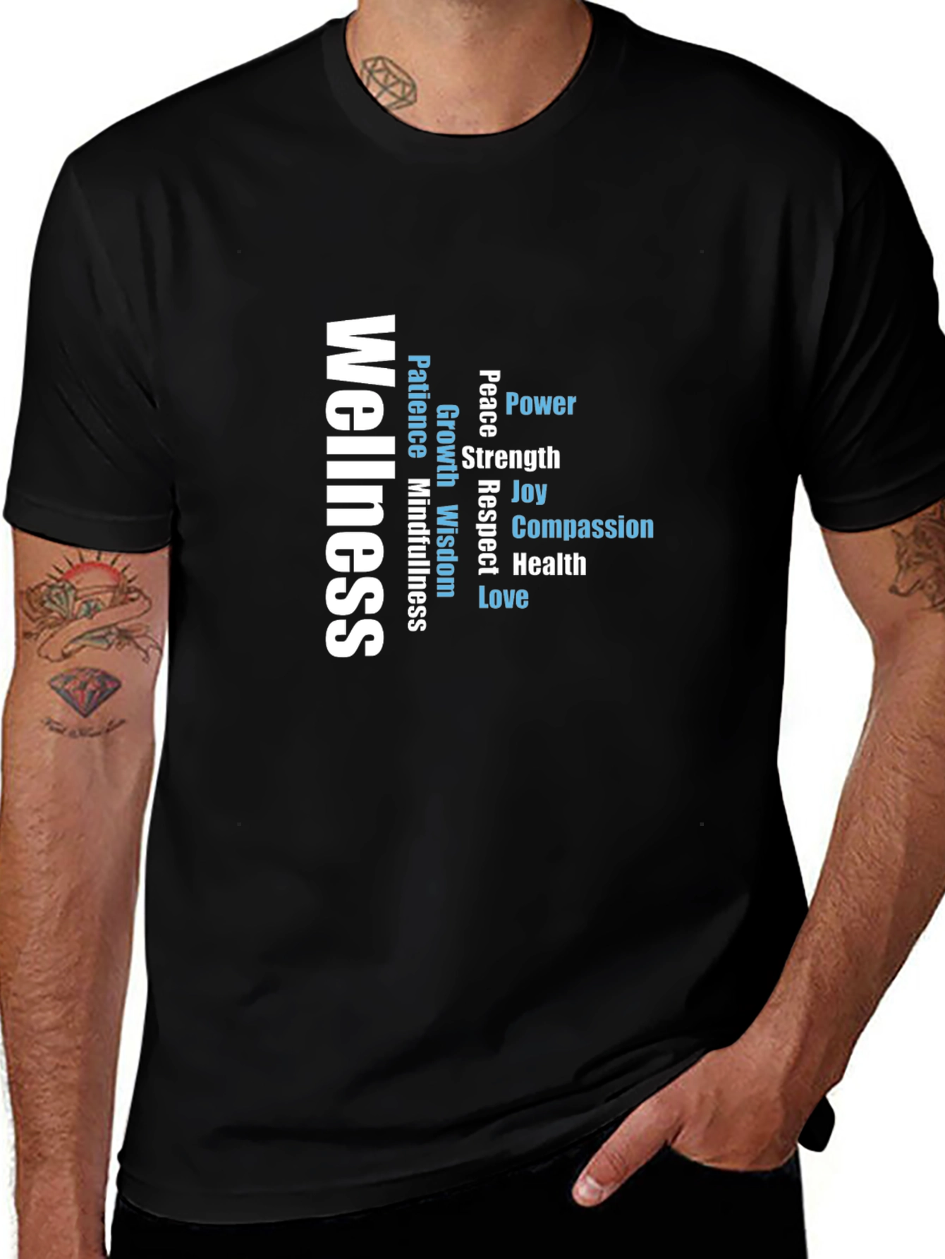Wellness Word Art T-Shirt - Inspiring Graphic Tee