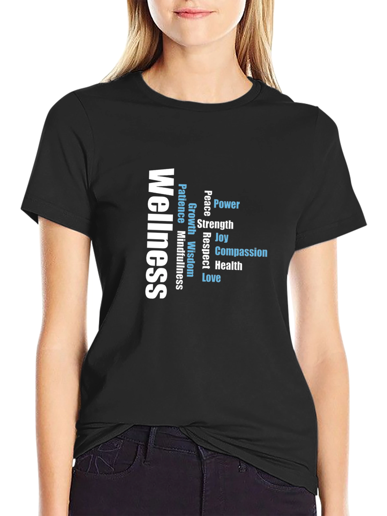 Wellness Word Art T-Shirt - Inspiring Graphic Tee