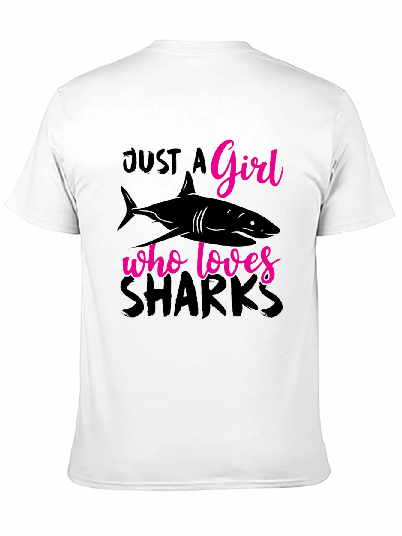 Just A Girl Who Loves Sharks Black T-Shirt