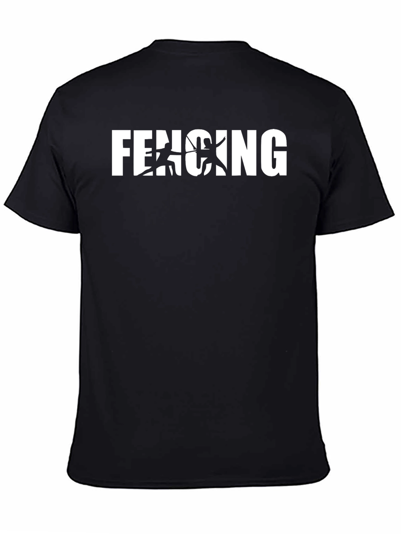 Fencing Graphic T-Shirt - Black Cotton Tee
