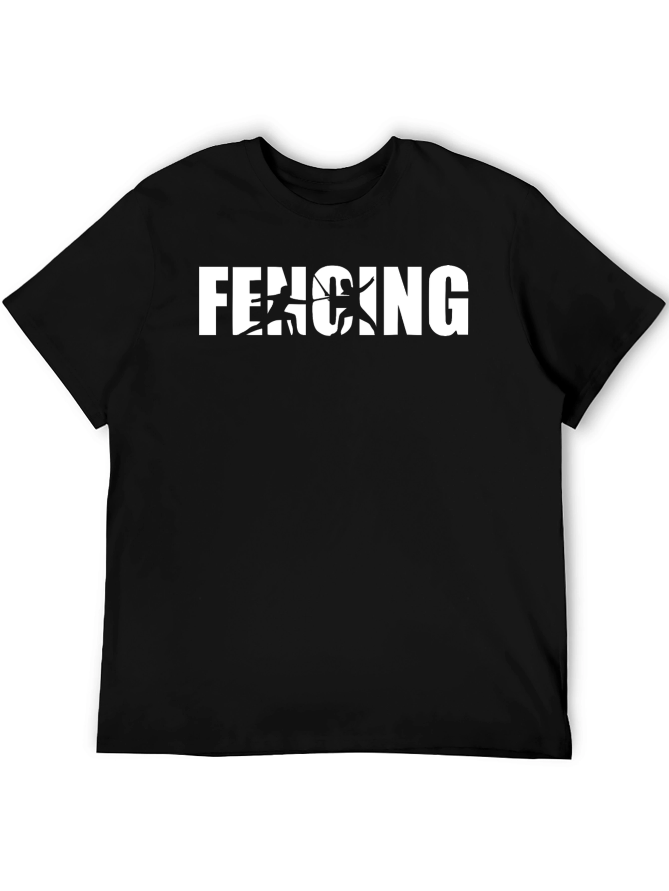 Fencing Graphic T-Shirt - Black Cotton Tee