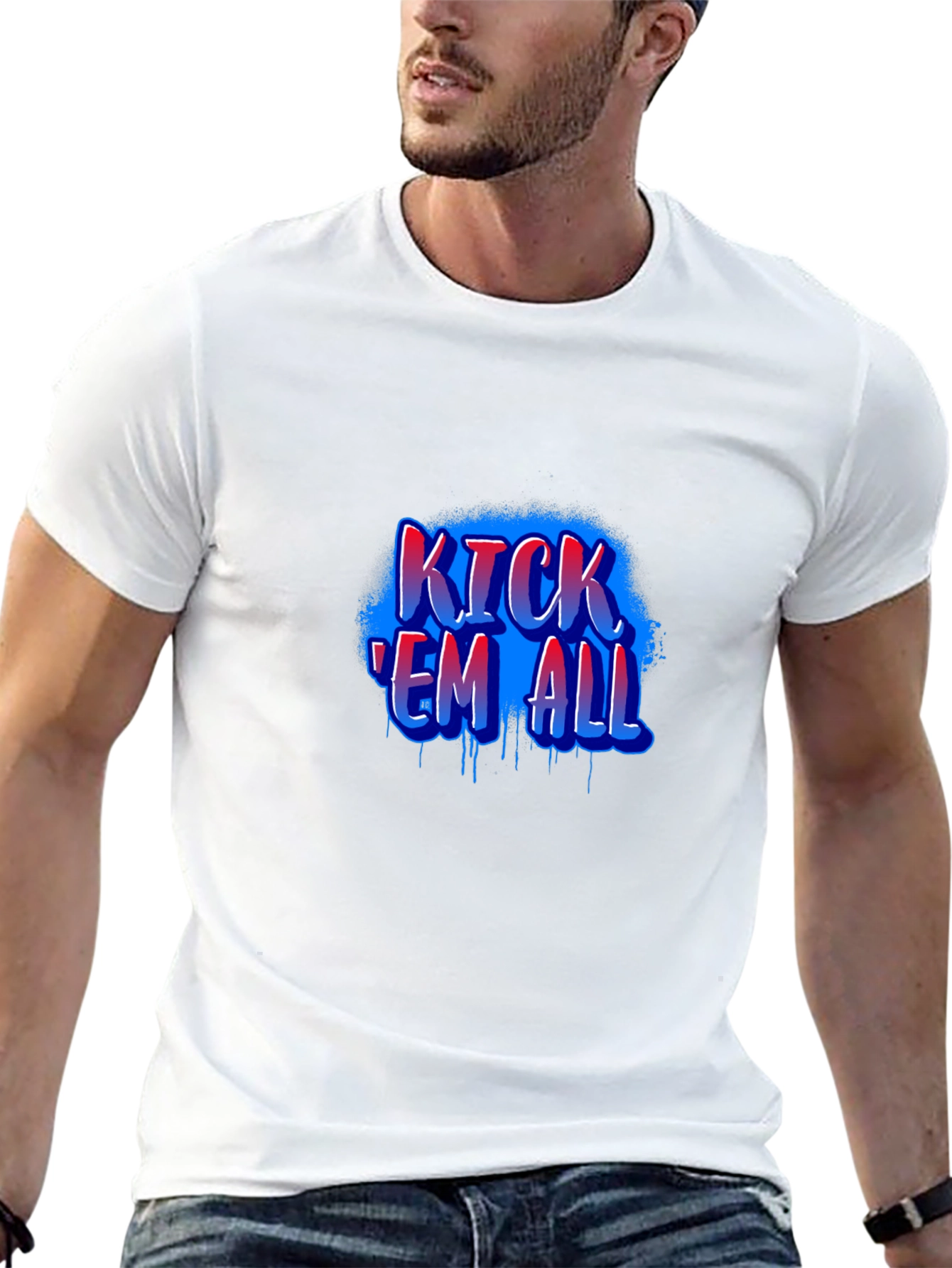 Kick Em All Graphic T-Shirt - Black