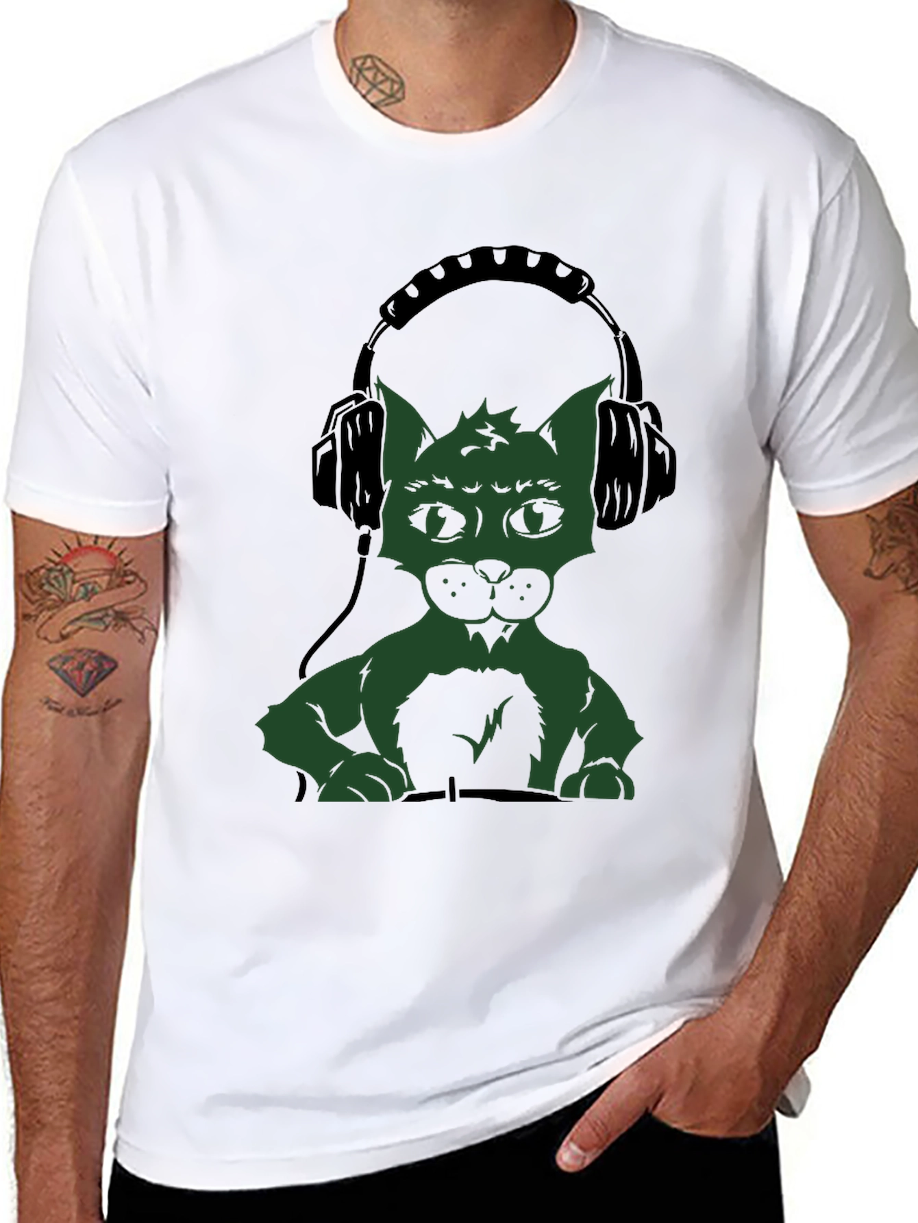 DJ Cat T-Shirt - Cool Graphic Tee