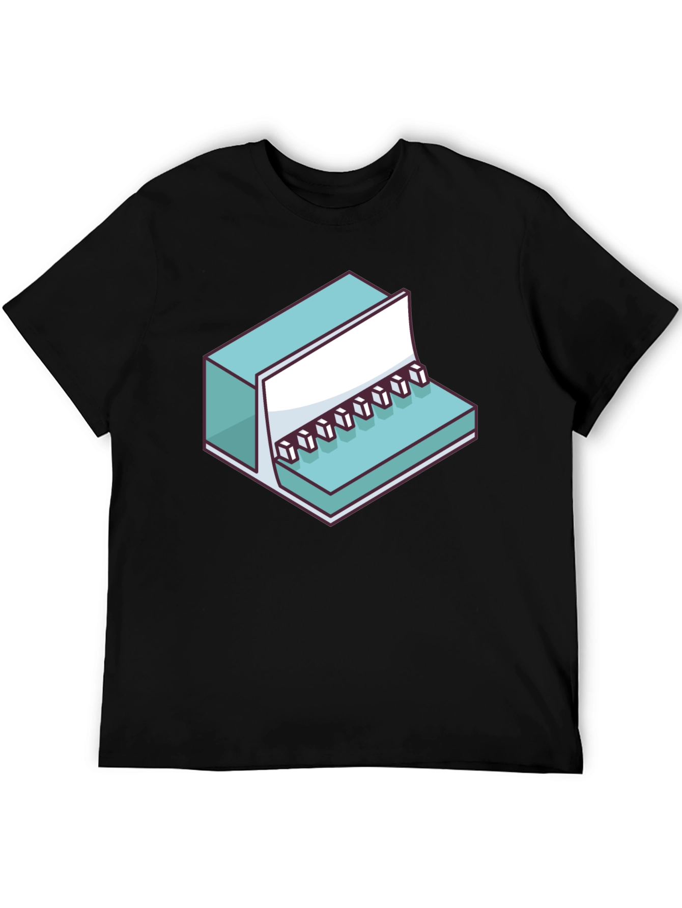 Cool Isometric Keyboard Graphic Tee - Black Unisex Shirt