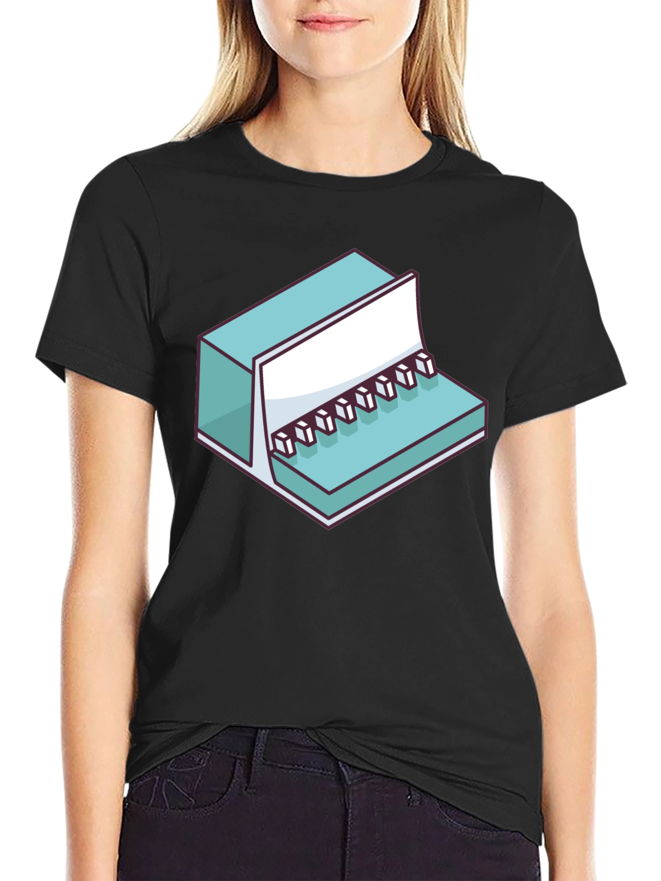 Cool Isometric Keyboard Graphic Tee - Black Unisex Shirt