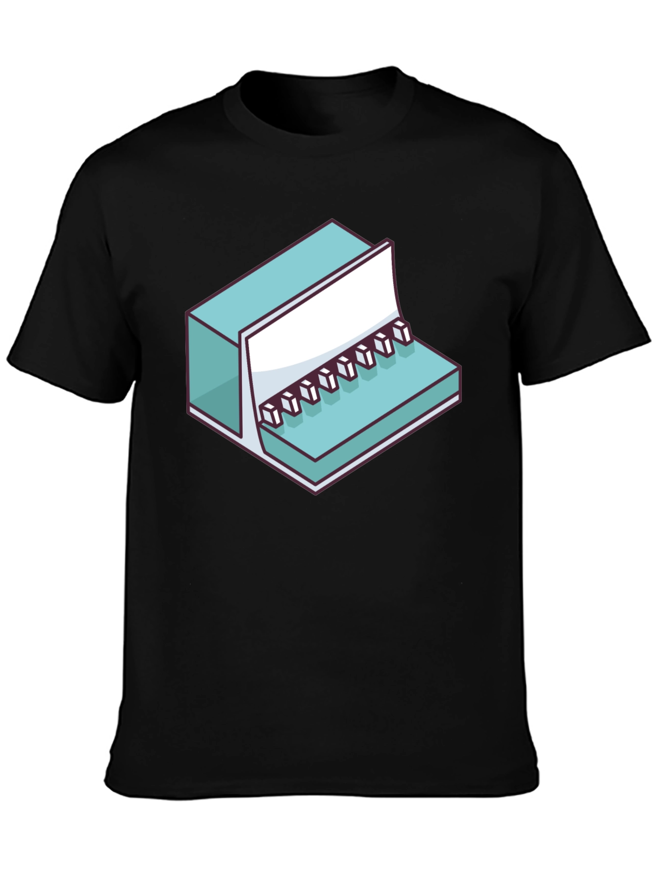 Cool Isometric Keyboard Graphic Tee - Black Unisex Shirt