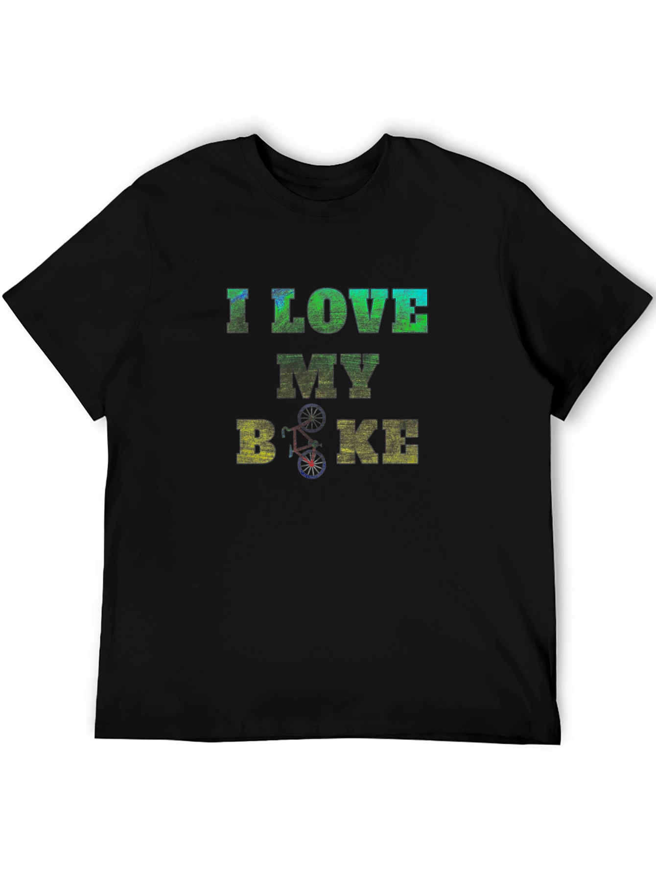 I Love My Bike Mens Black Graphic Tee