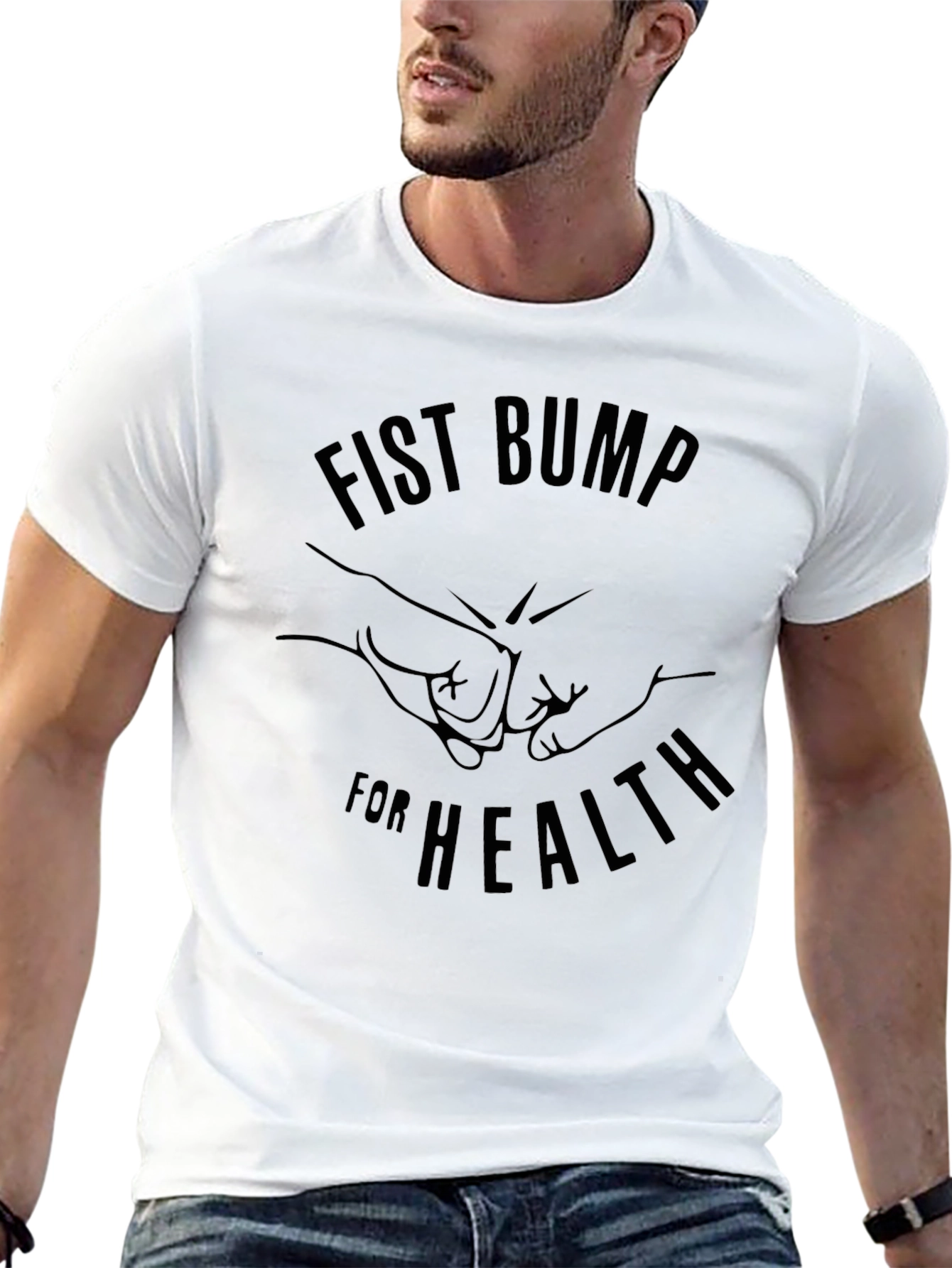 Fist Bump For Health Black T-Shirt