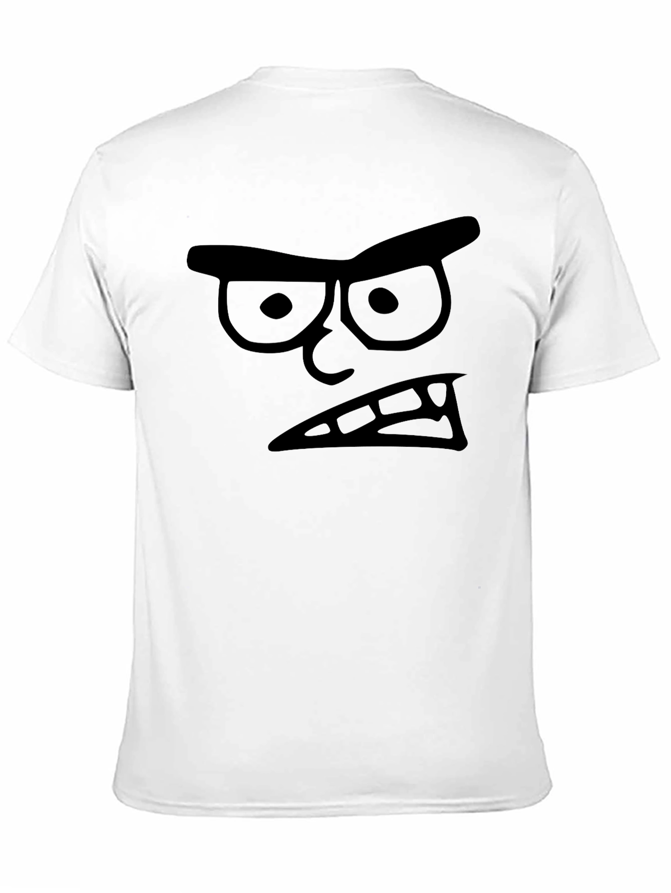 Angry Cartoon Face Black T-Shirt