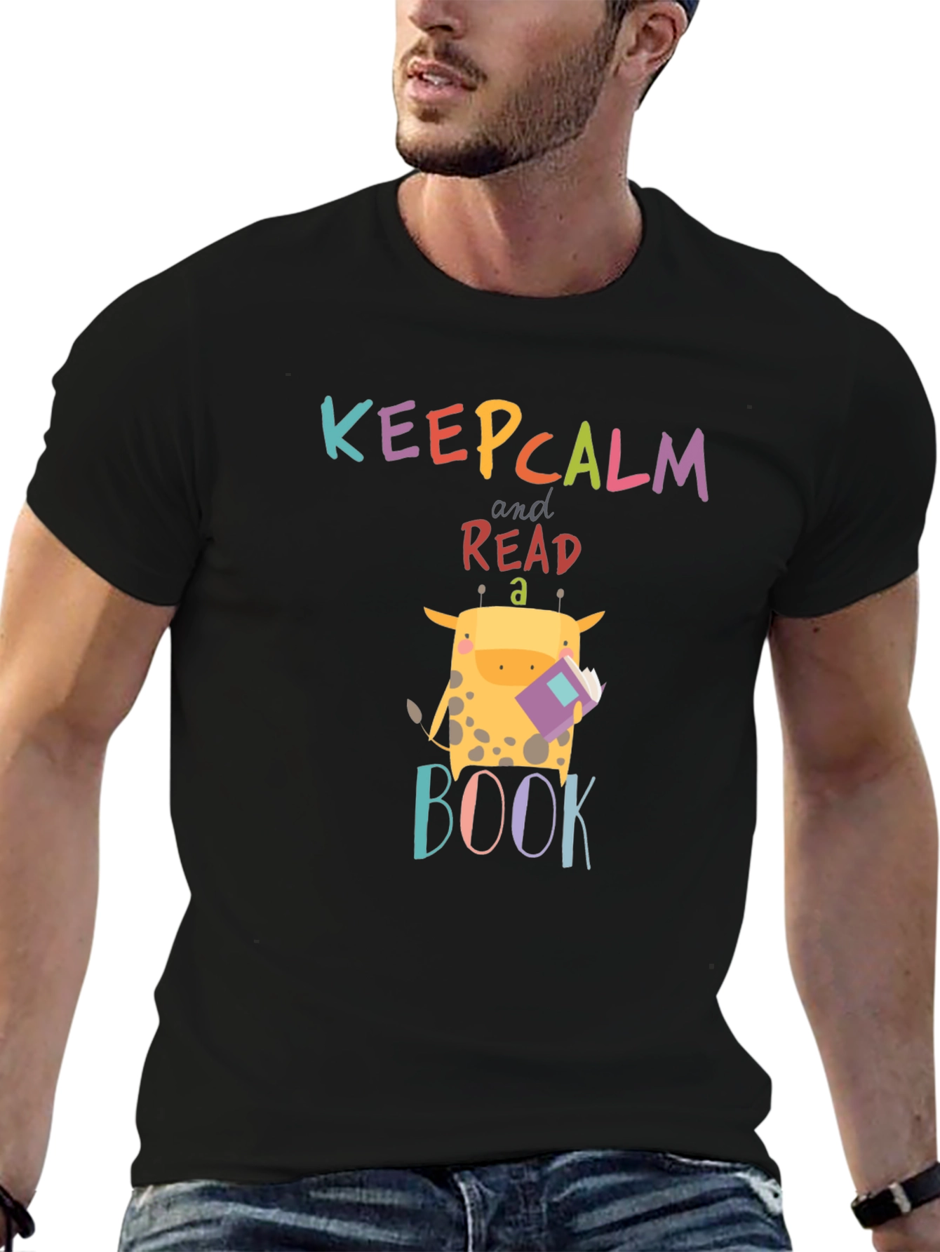 Keep Calm Read a Book Giraffe Graphic Tee