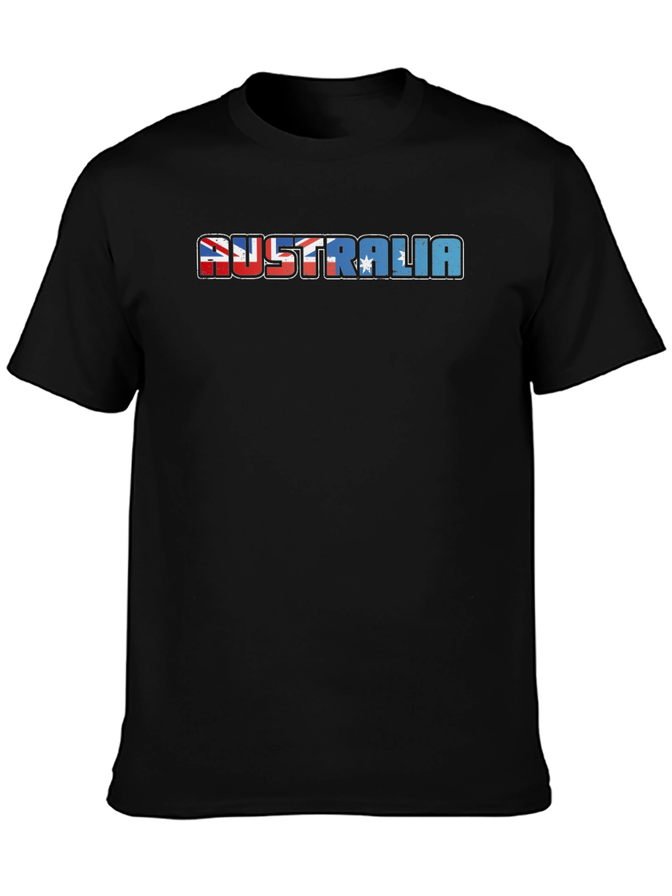 Australia Flag Graphic Print Black T-Shirt