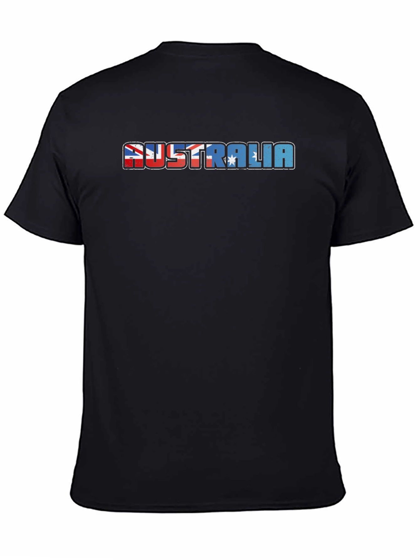 Australia Flag Graphic Print Black T-Shirt