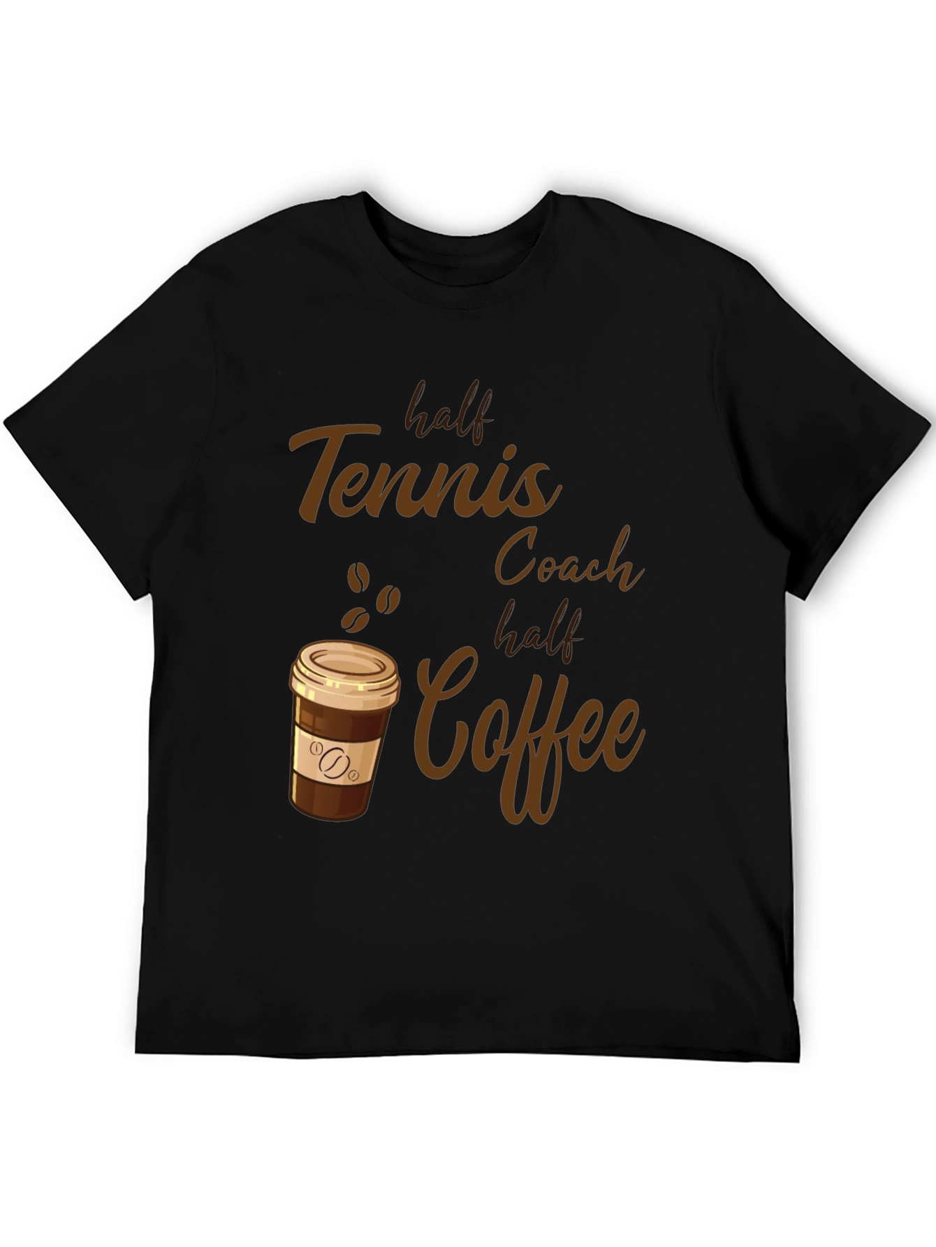 Half Tennis Coach Half Coffee Graphic Tee